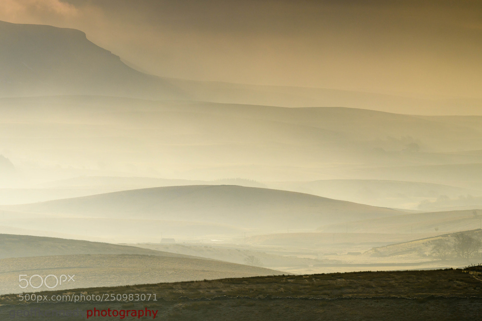 Nikon D850 sample photo. Mist over pen-y-ghent photography