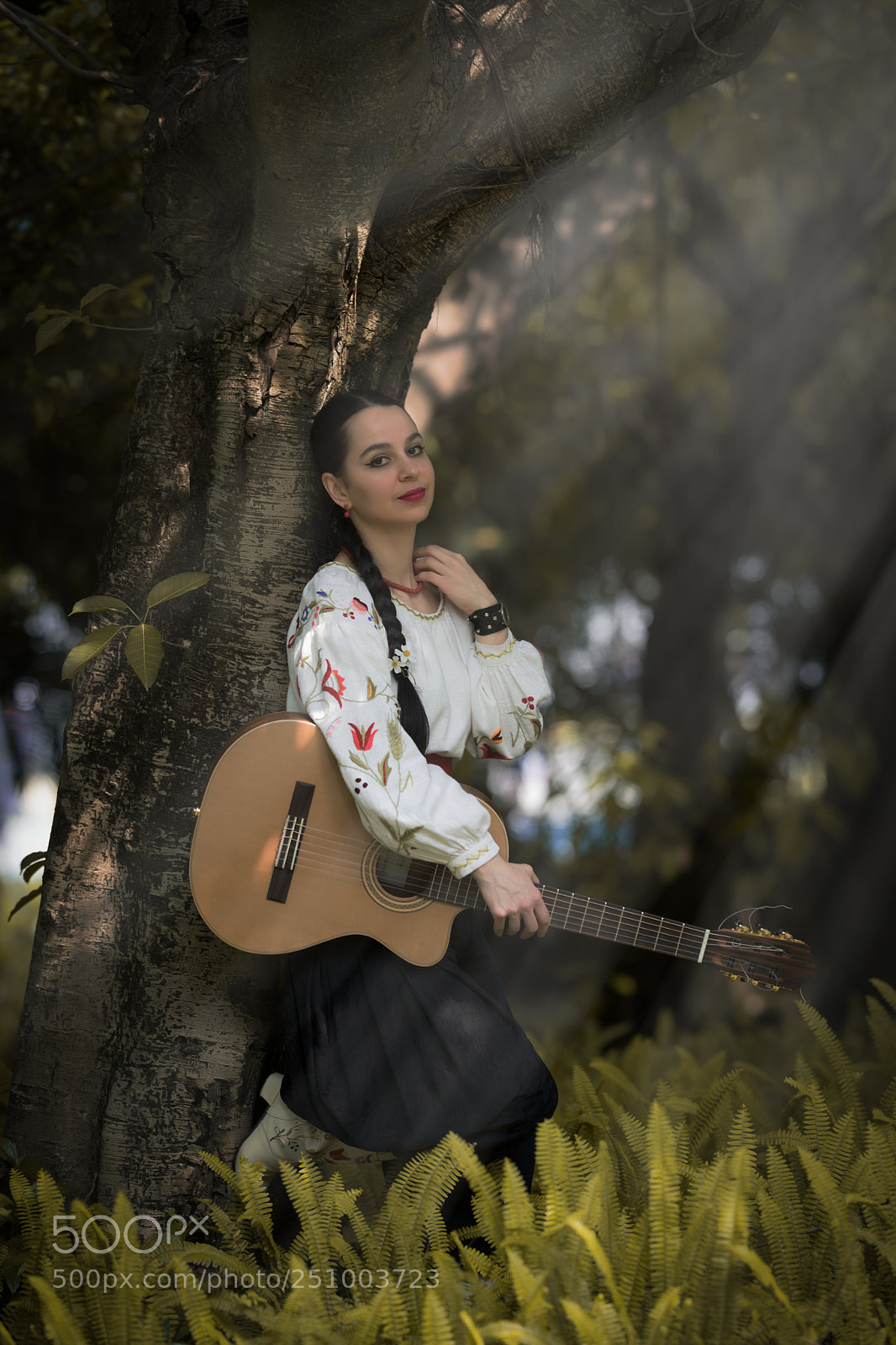 Nikon D850 sample photo. Female guitar player in photography