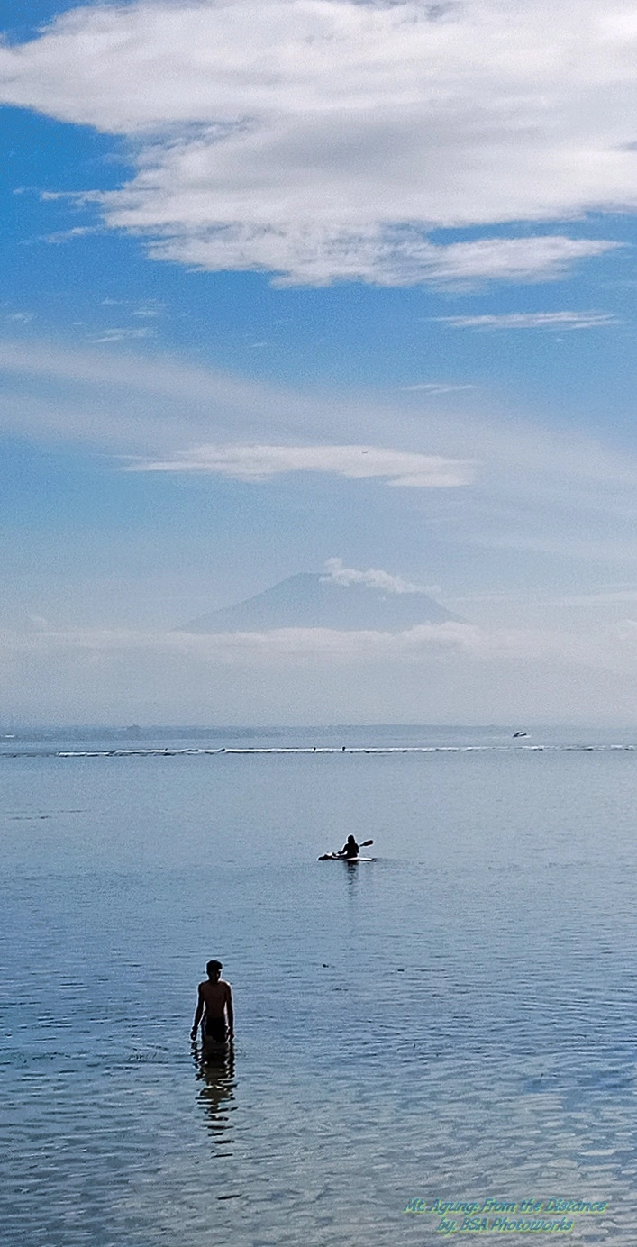 OPPO CPH1727 sample photo. Mt. agung & the swimmer photography