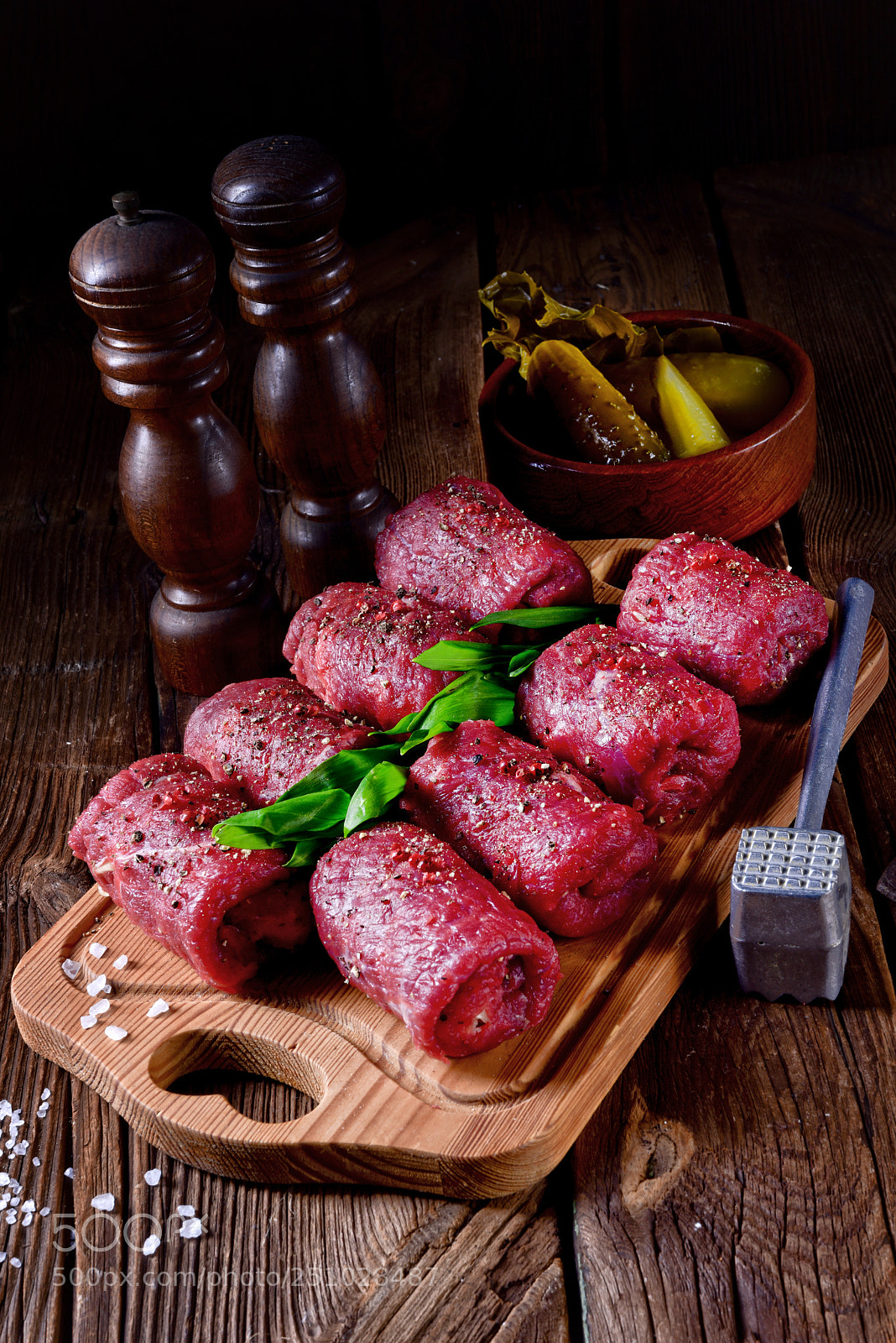 Nikon D810 sample photo. Fresh raw beef roulades photography