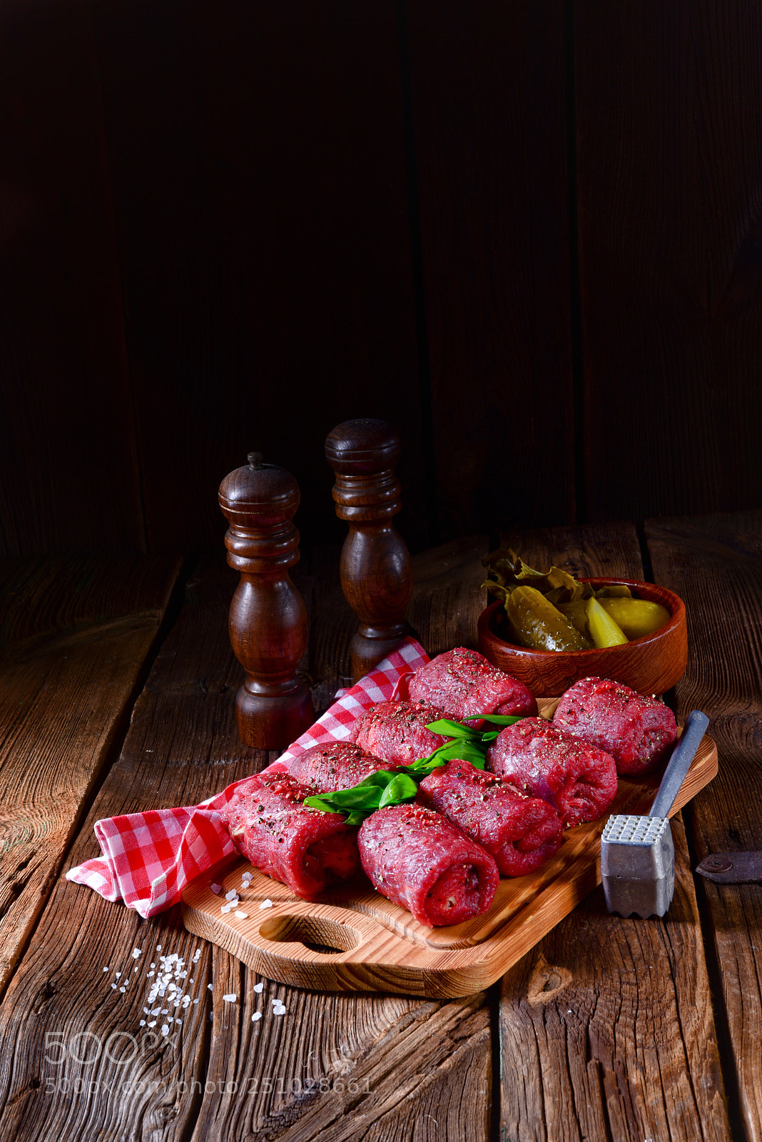 Nikon D810 sample photo. Fresh raw beef roulades photography