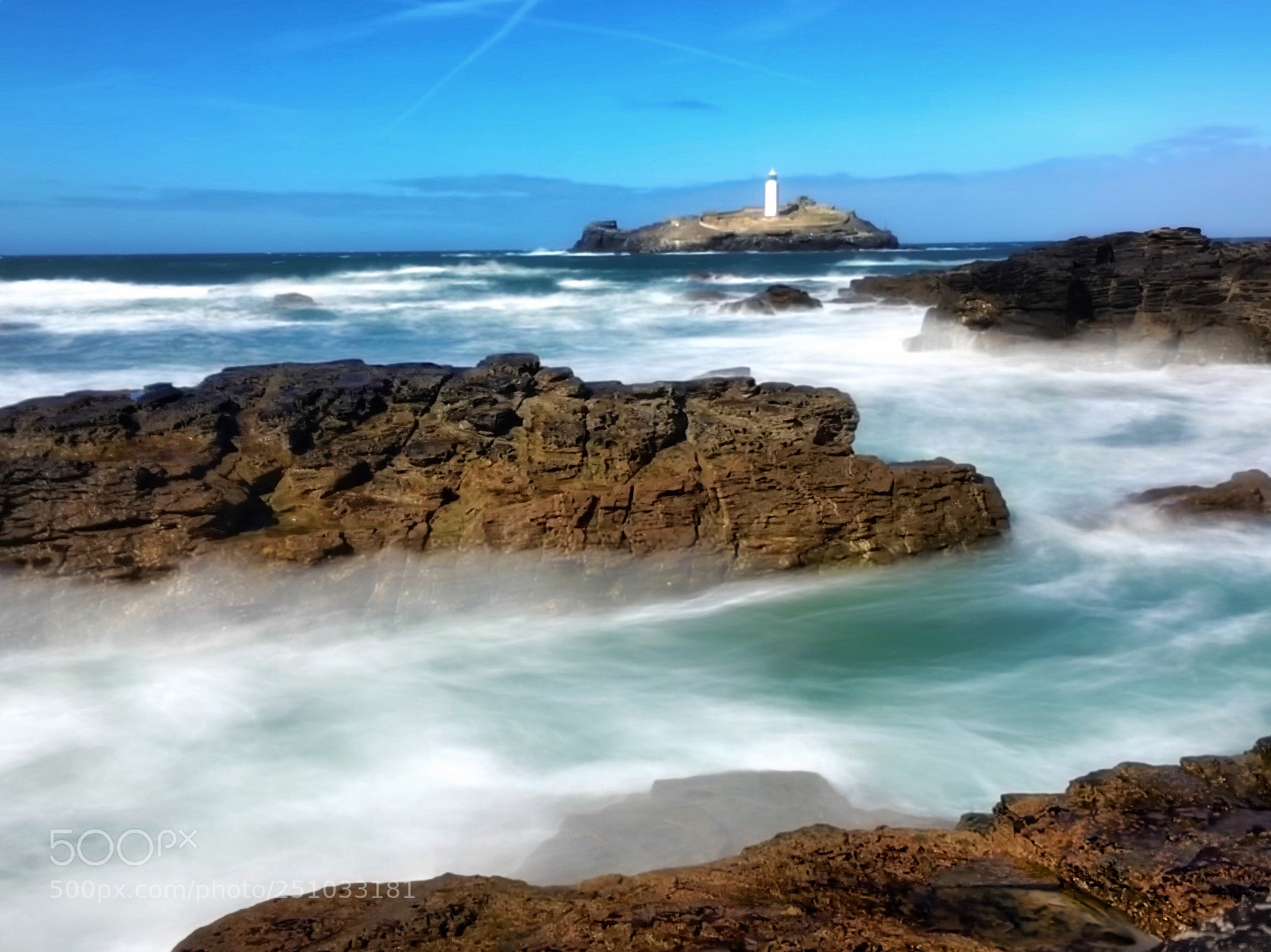 Apple iPhone SE sample photo. Godrevy tide  photography