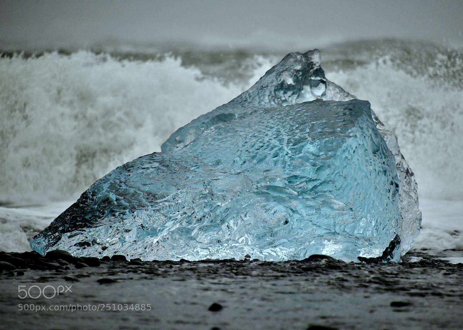 Nikon D850 sample photo. Ice rock at black photography