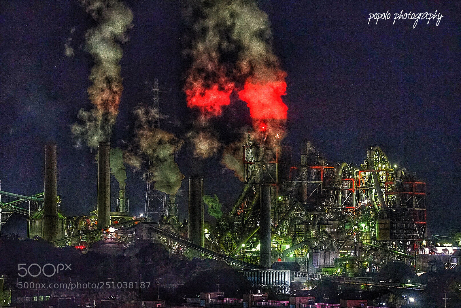 Sony a7 II sample photo. Factory night fukuoka photography