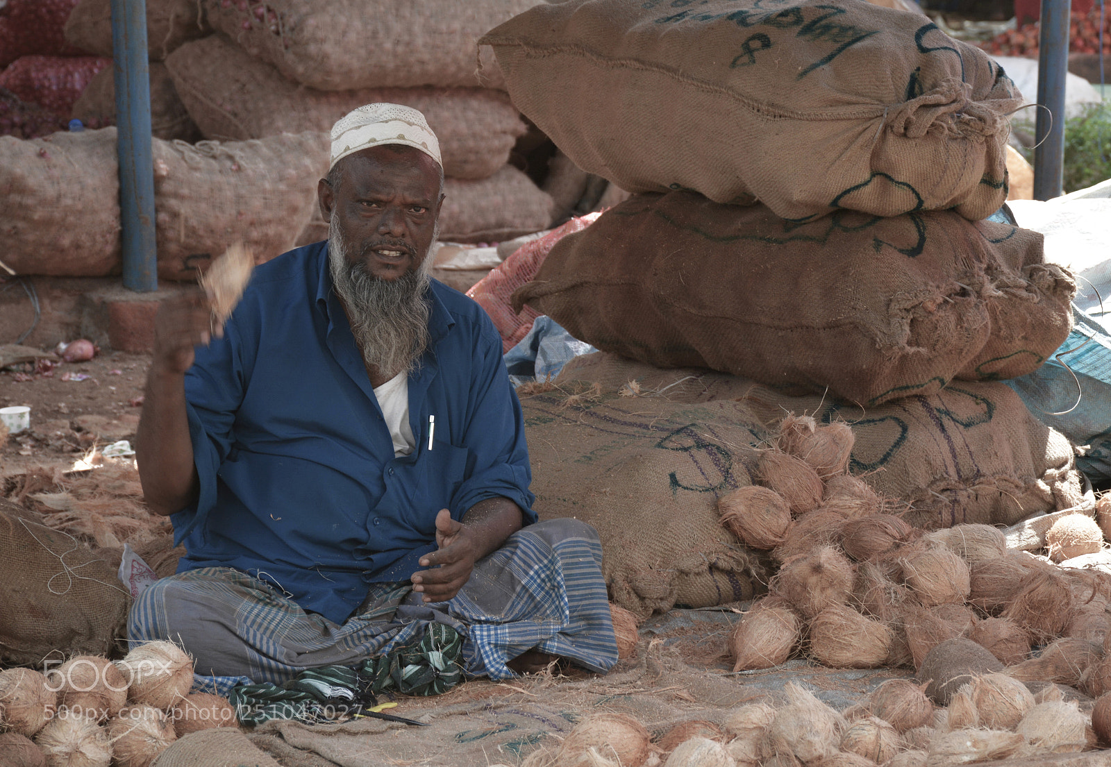 Nikon D7100 sample photo. Coconut vendor .....weekly market... photography