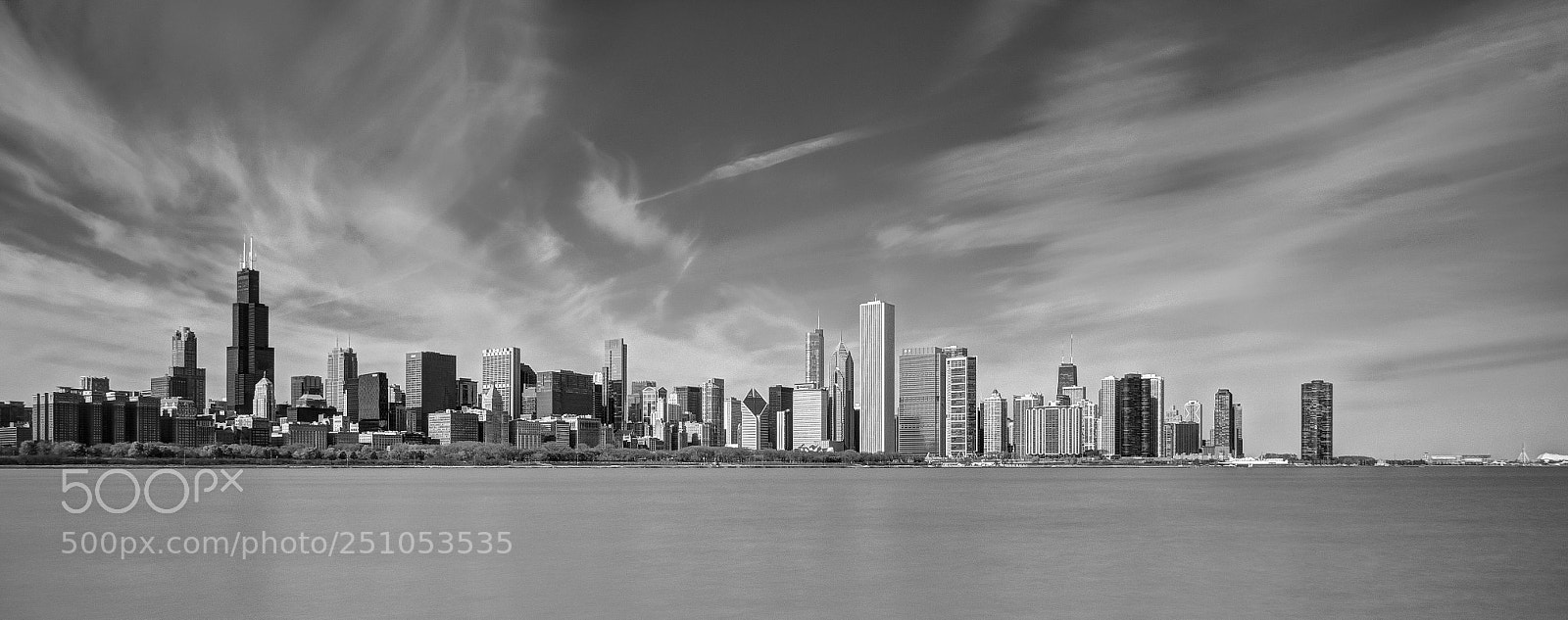 Sony SLT-A35 sample photo. Chicago skyline black and photography