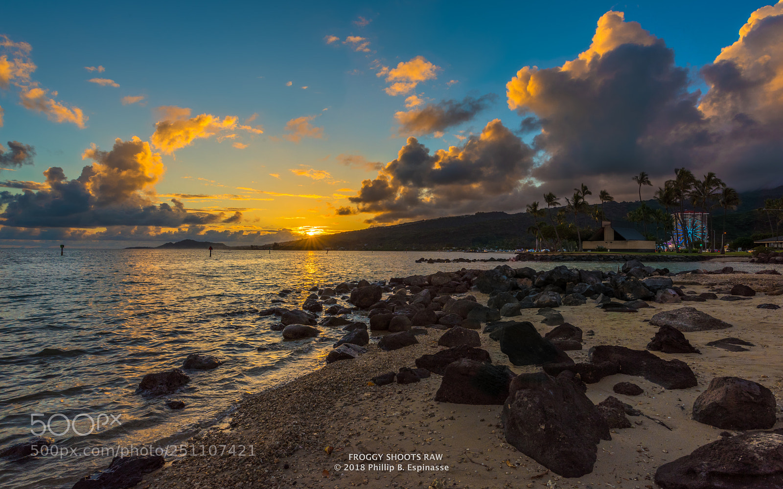 Nikon D750 sample photo. Sunstar sunset over hawaii photography