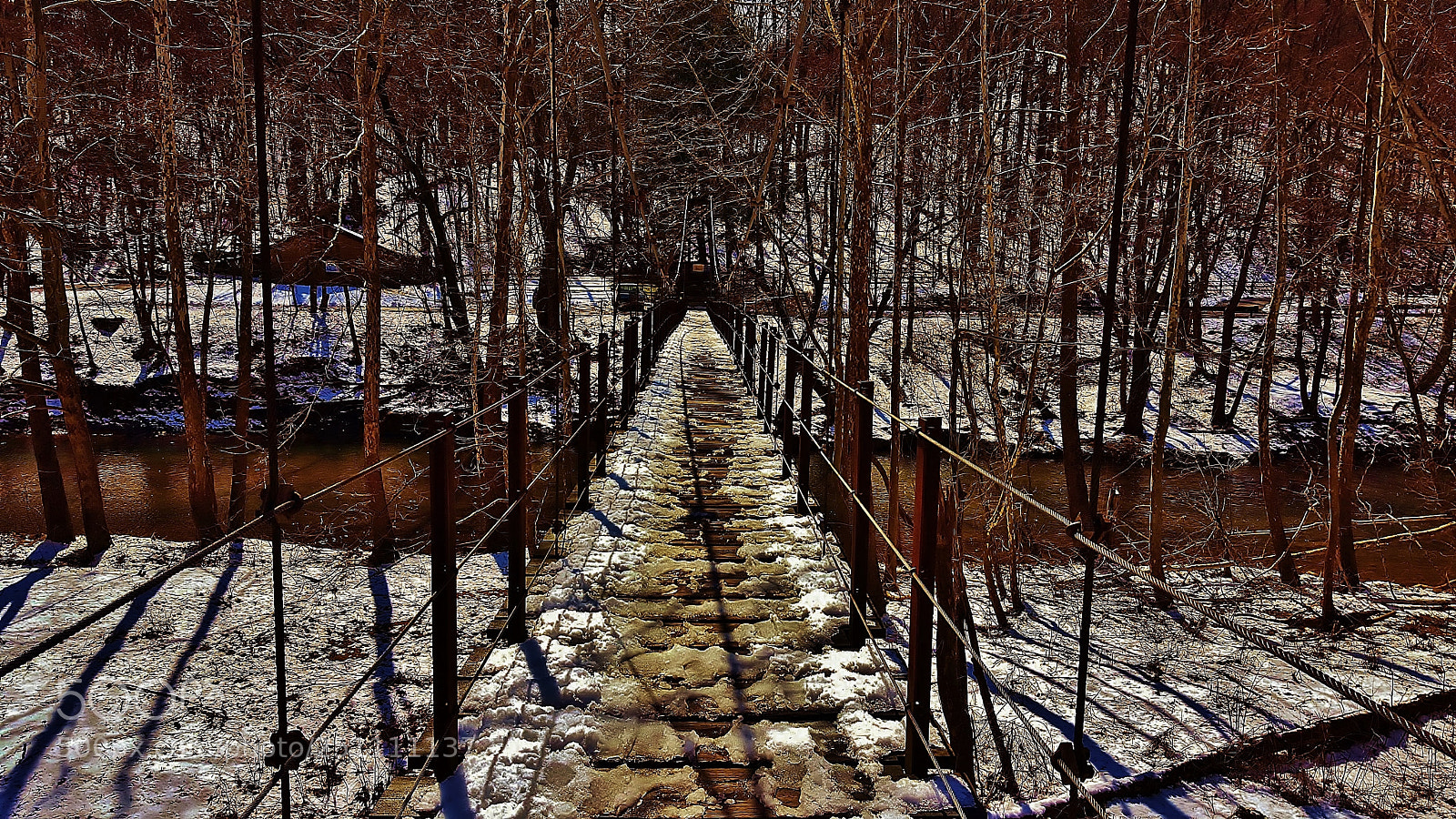 Samsung Galaxy S6 sample photo. Patapsco swinging bridge winter photography