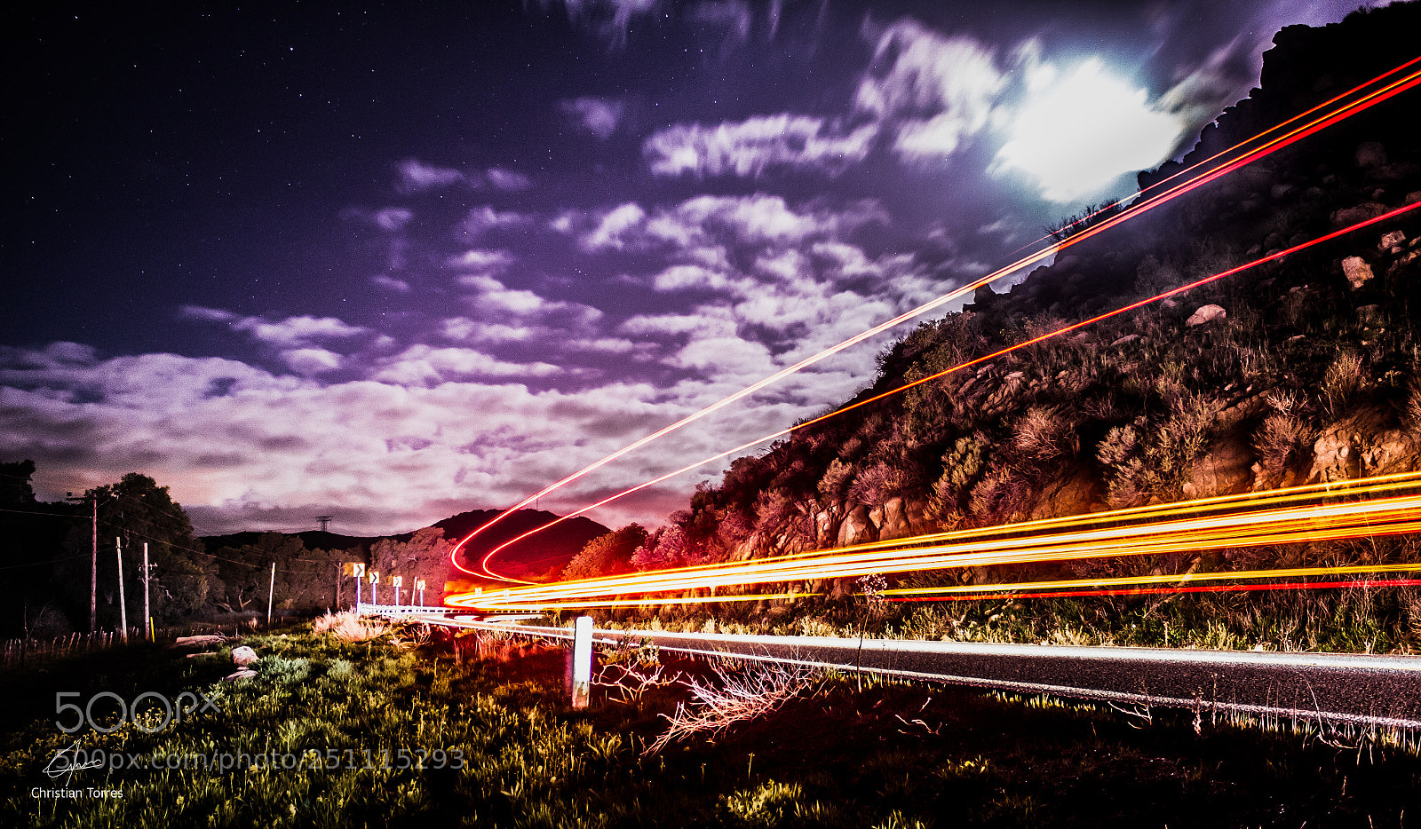 Canon EOS 60D sample photo. Moon + lightpaint photography