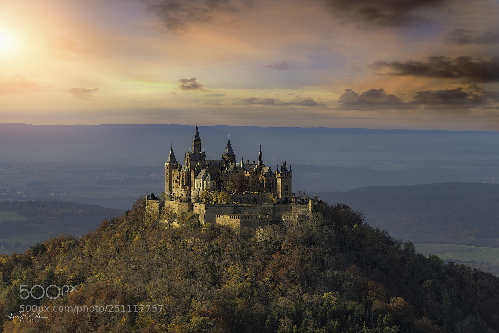 Nikon D810 sample photo. Hohenzollern sunset photography
