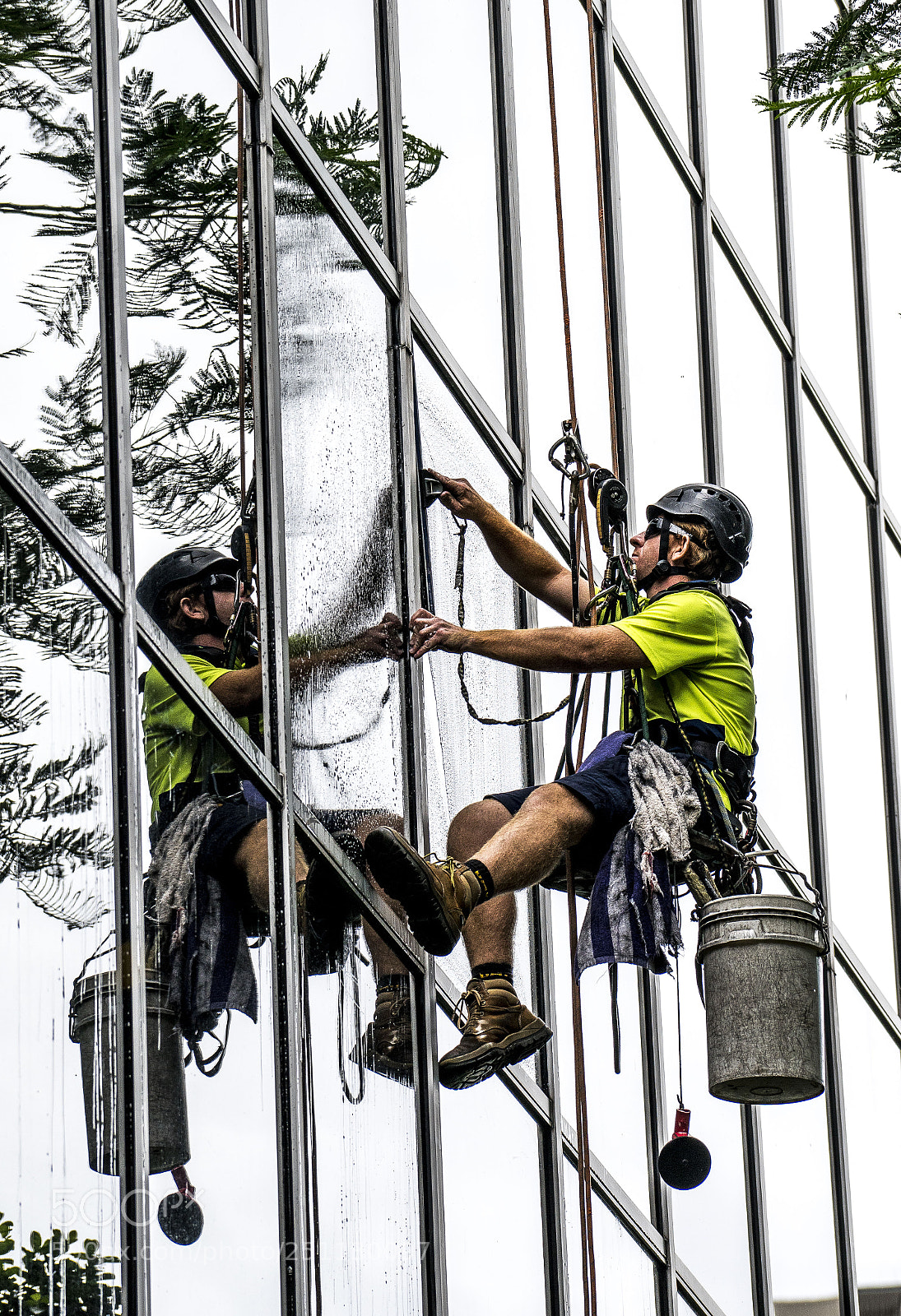 Sony a7R III sample photo. Window washer photography