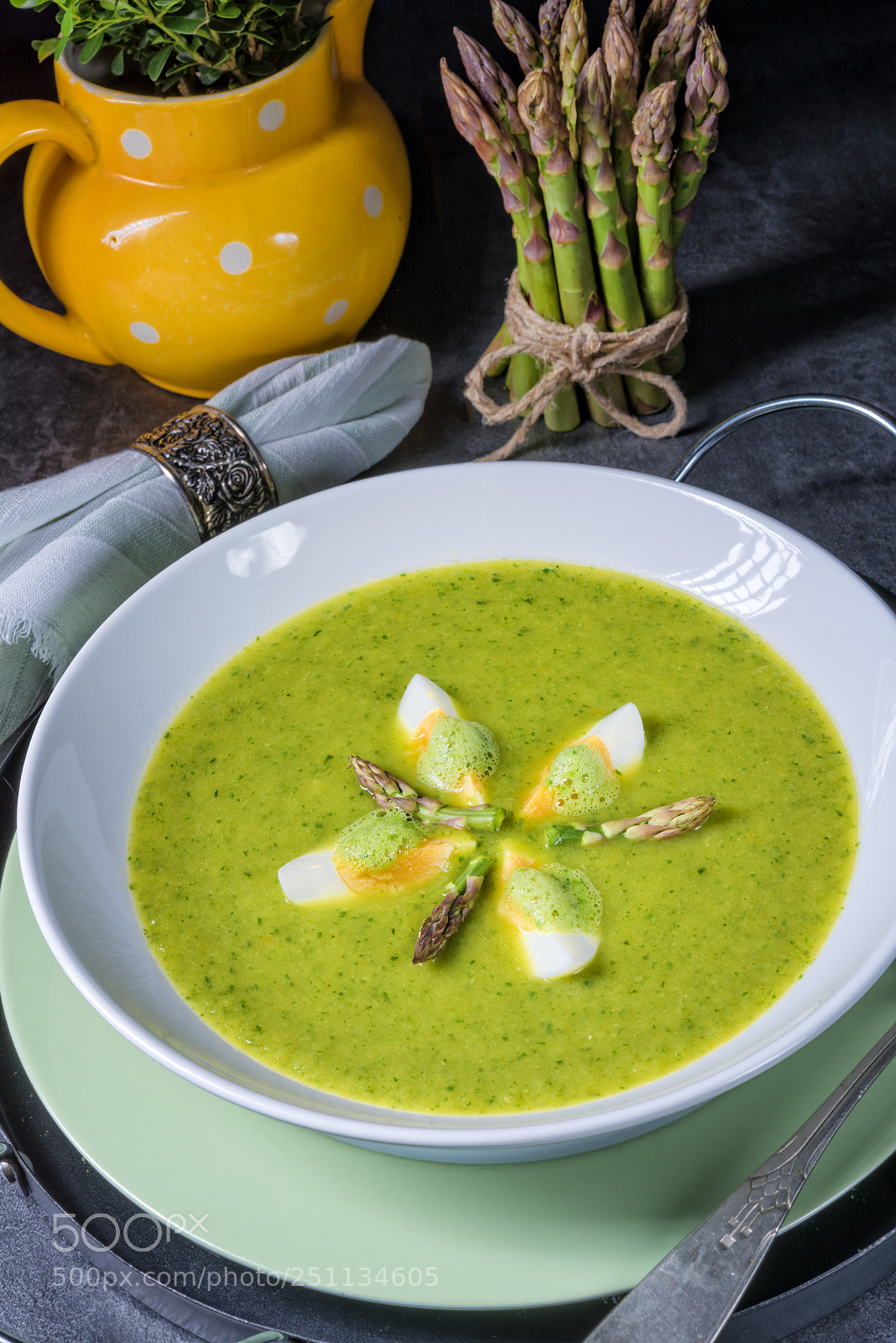 Nikon D810 sample photo. Green wild garlic soup photography