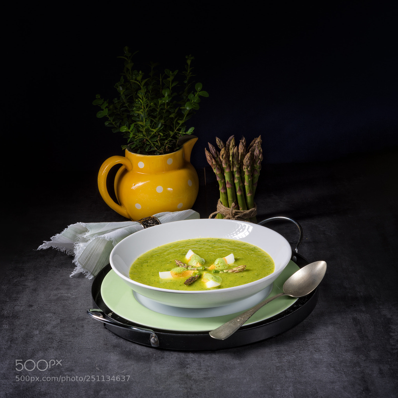 Nikon D810 sample photo. Green wild garlic soup photography