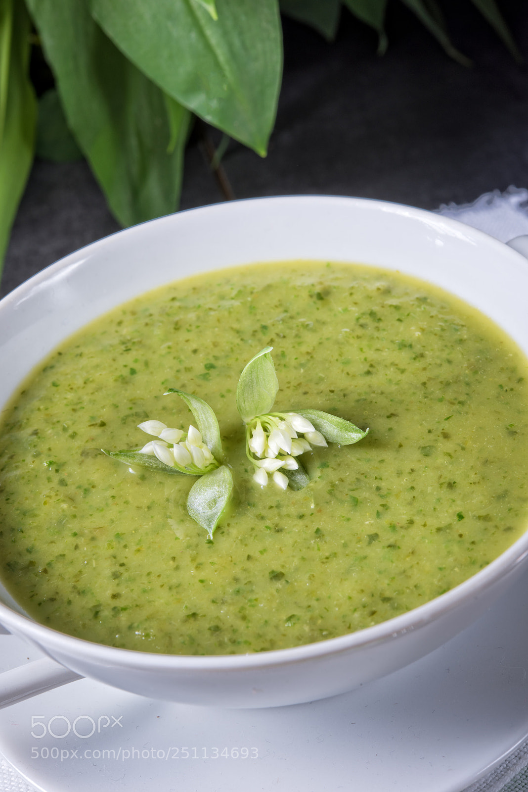 Nikon D810 sample photo. Green wild garlic soup photography