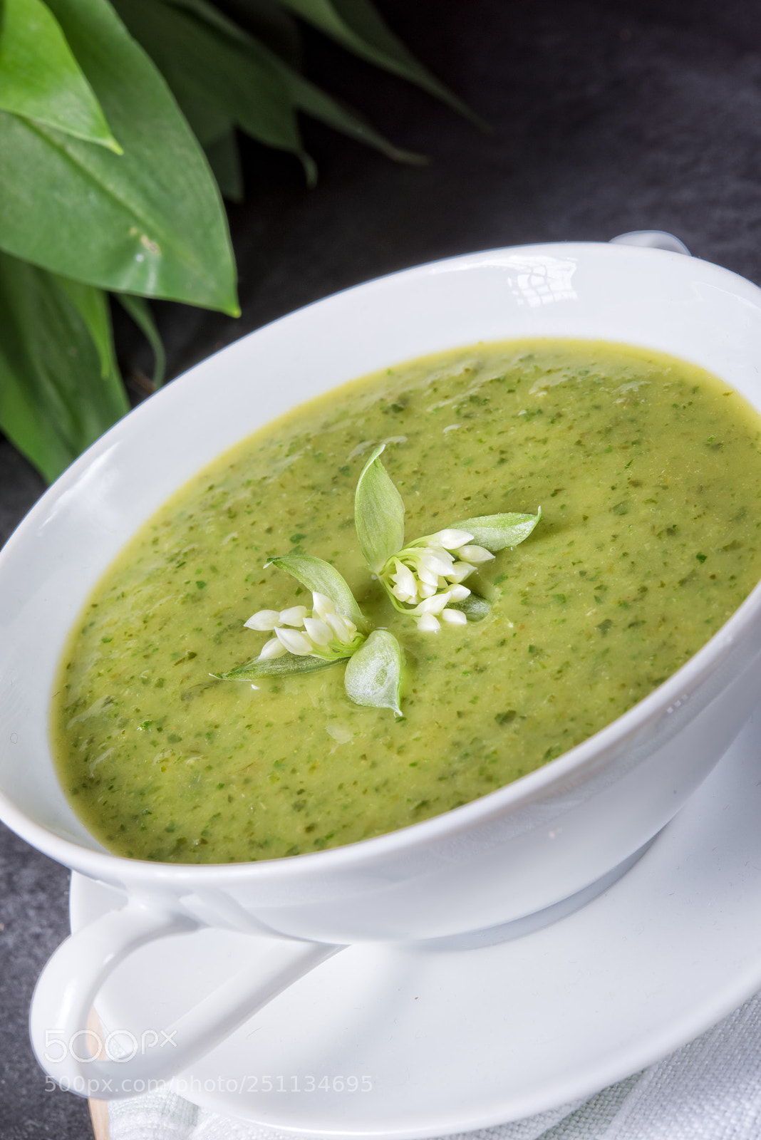 Nikon D810 sample photo. Green wild garlic soup photography