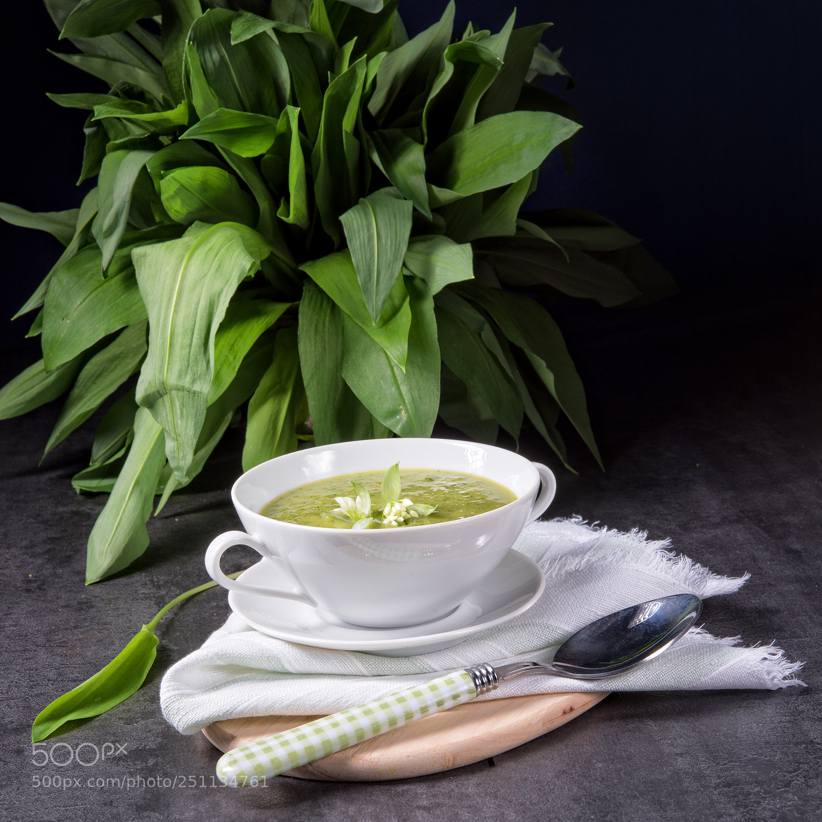 Nikon D810 sample photo. Green wild garlic soup photography