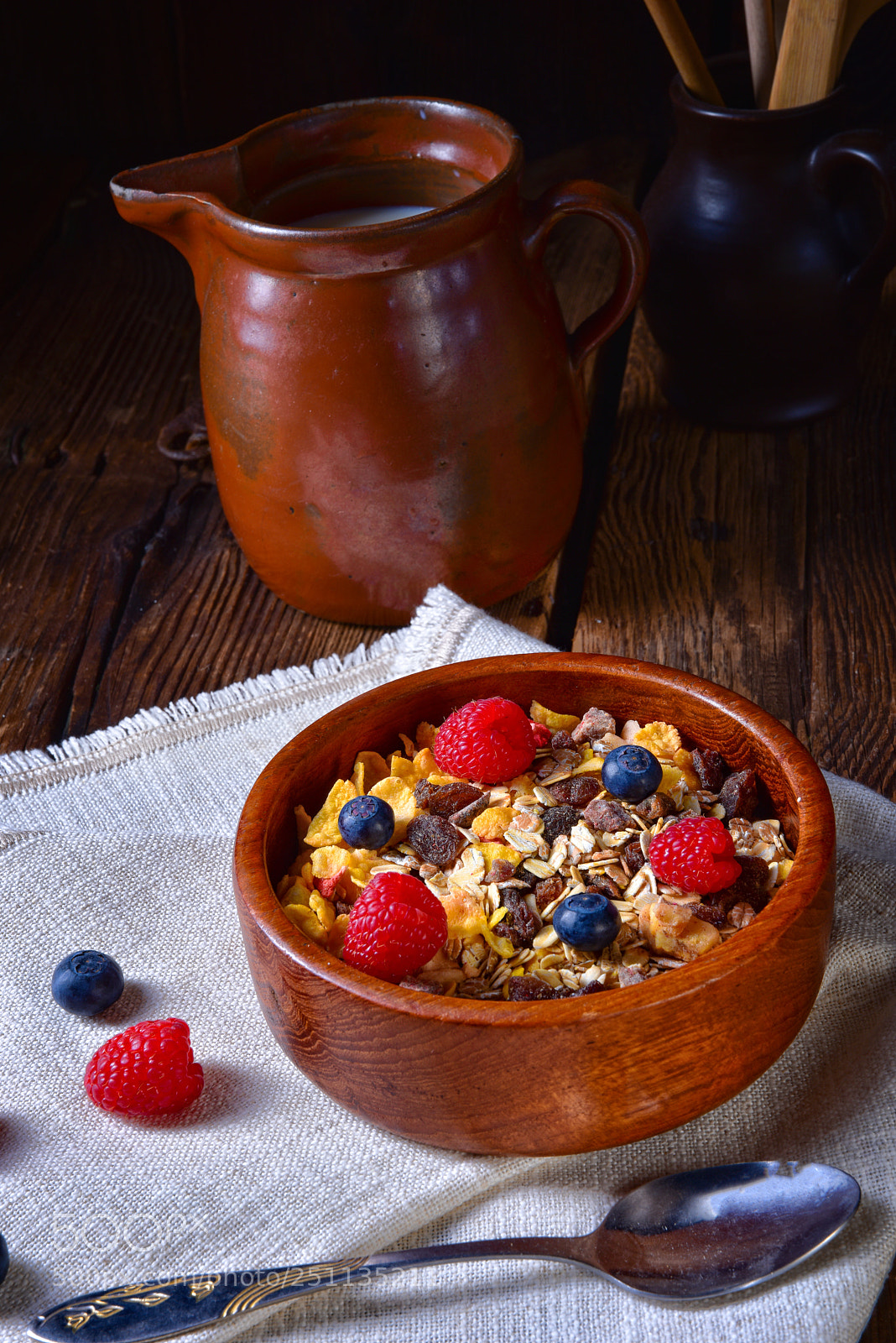 Nikon D810 sample photo. Rustic muesli breakfast with photography