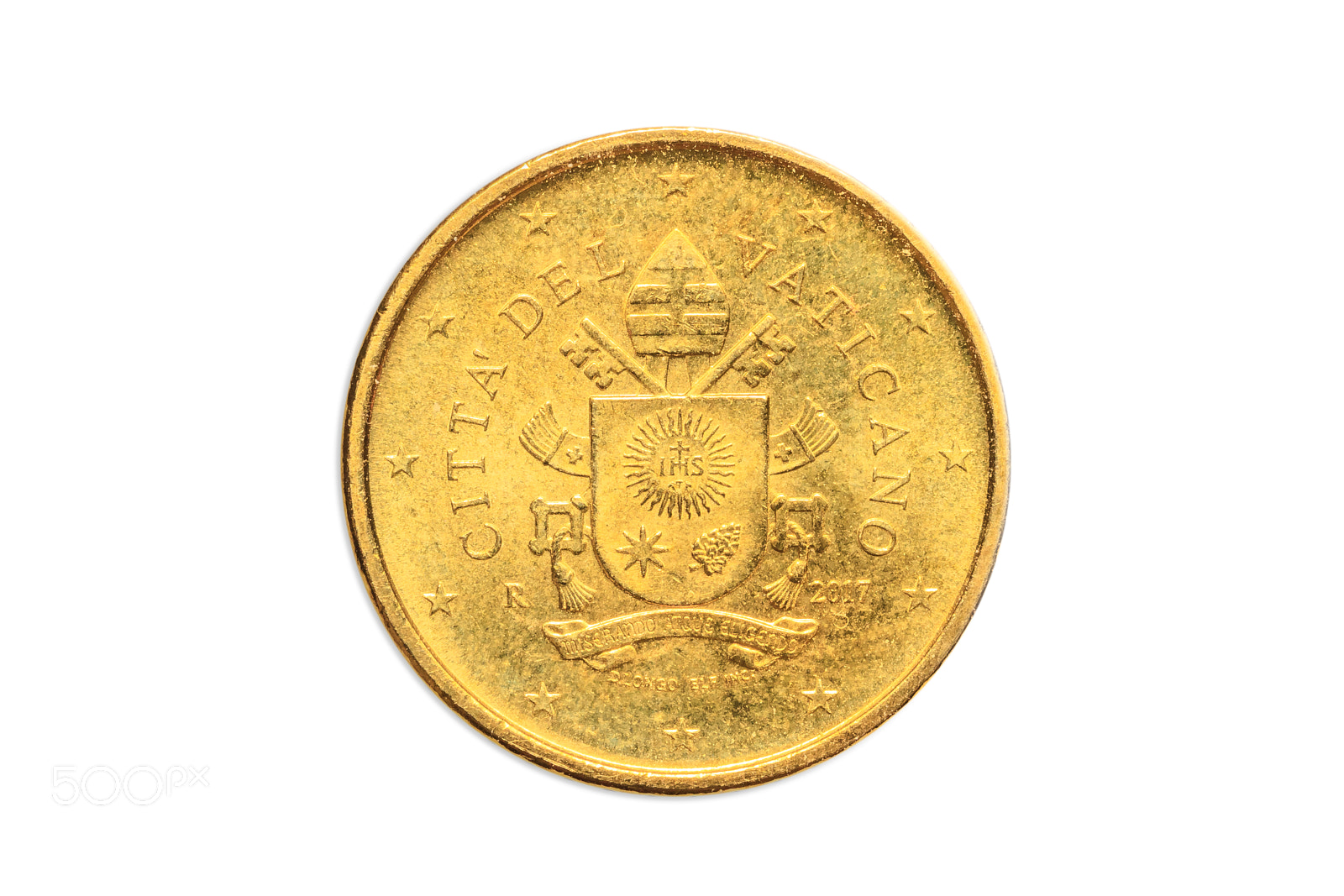 Canon EOS 5D Mark II sample photo. Vatican city 50 euro cents photography