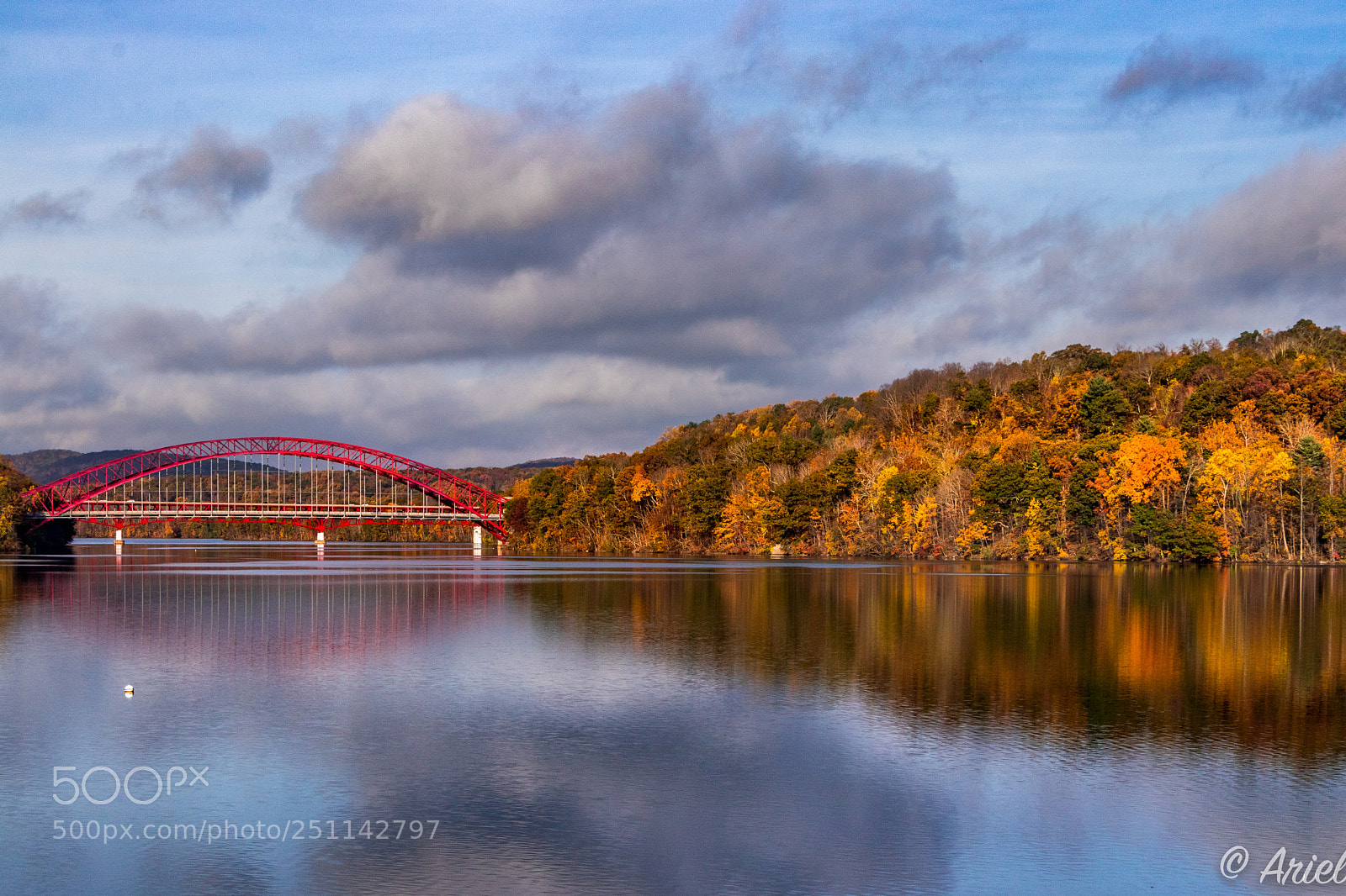 Canon EOS 80D sample photo. Red bridge ..golden foliage photography