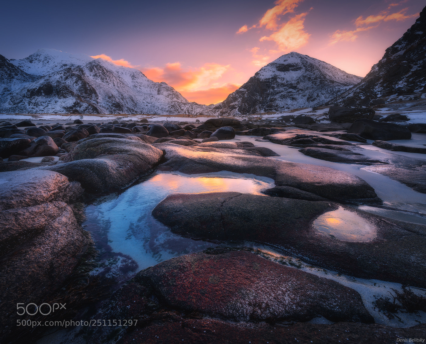 Nikon D810 sample photo. Sunrise in utakleiv beach photography