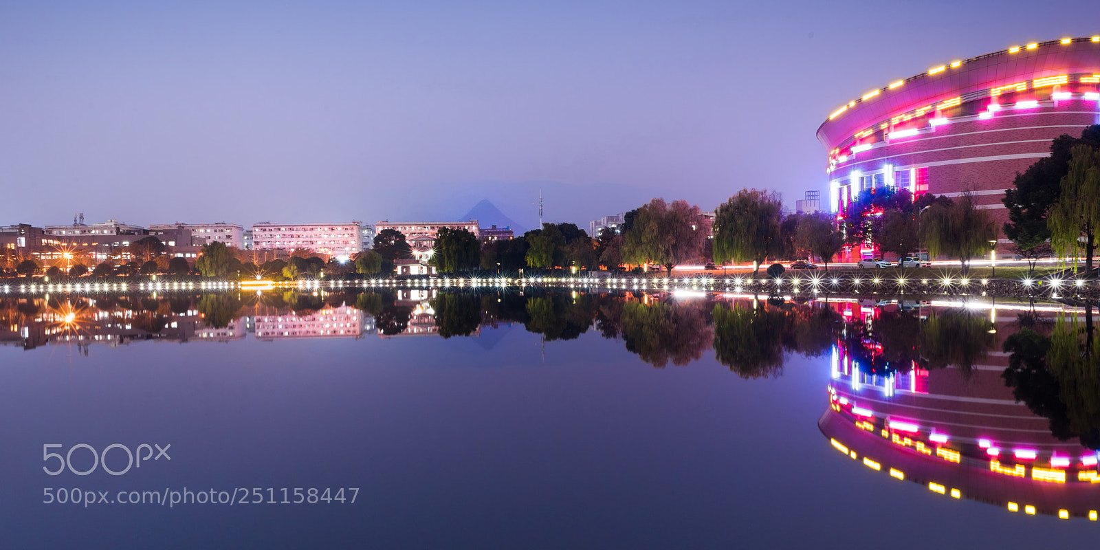 Nikon D810 sample photo. Nightscape on campus in photography
