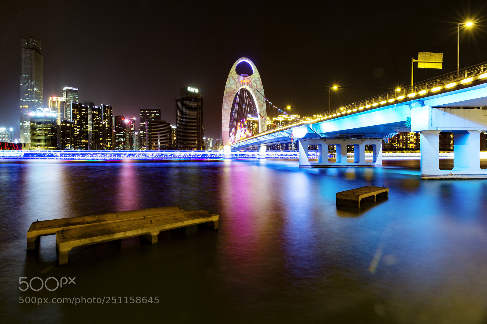 Nikon Df sample photo. Night bridge photography