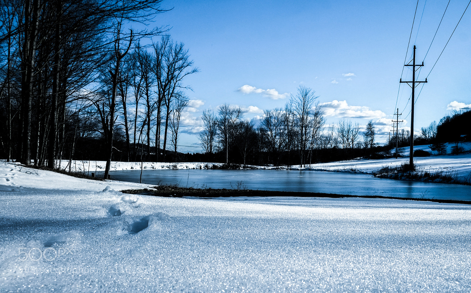 Fujifilm X-Pro1 sample photo. A pond in winter photography