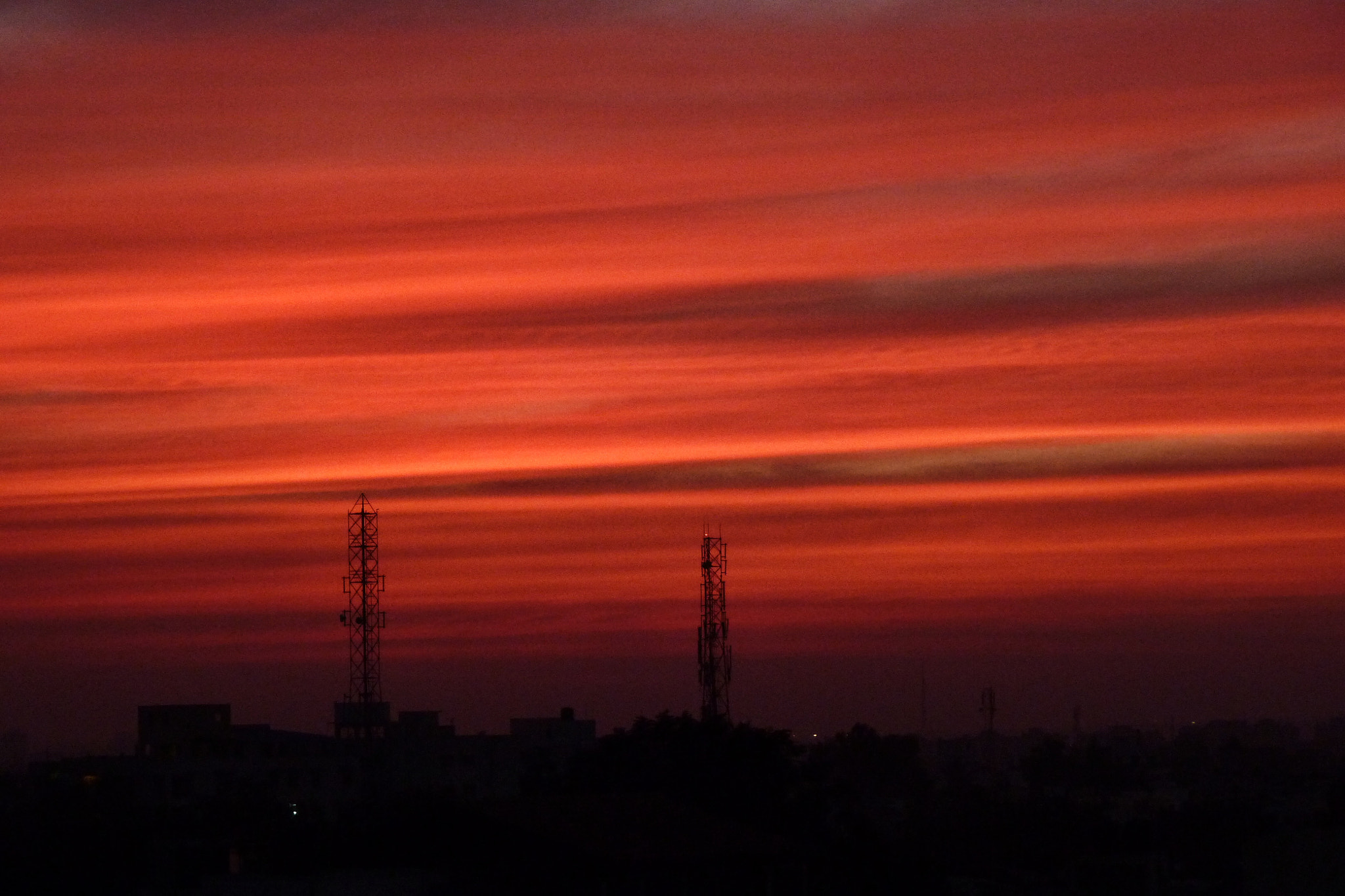 Panasonic Lumix DMC-ZS5 (Lumix DMC-TZ8) sample photo. Red sky, bangalore photography