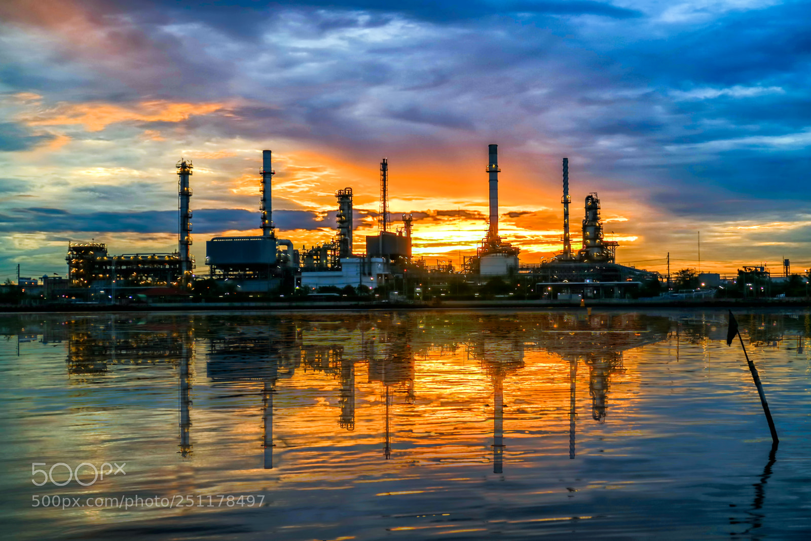 Canon EOS M3 sample photo. Oil refinery at twilight photography
