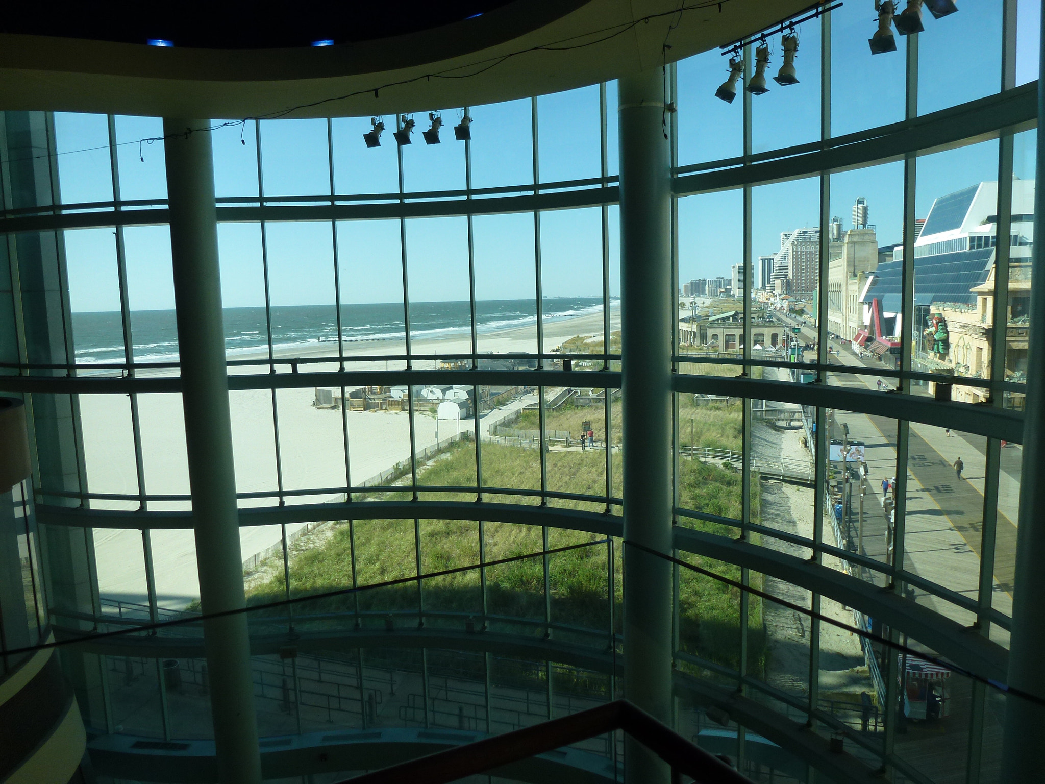 Panasonic DMC-ZS10 sample photo. Overlooking the boardwalk and beach in atlantic city, nj photography