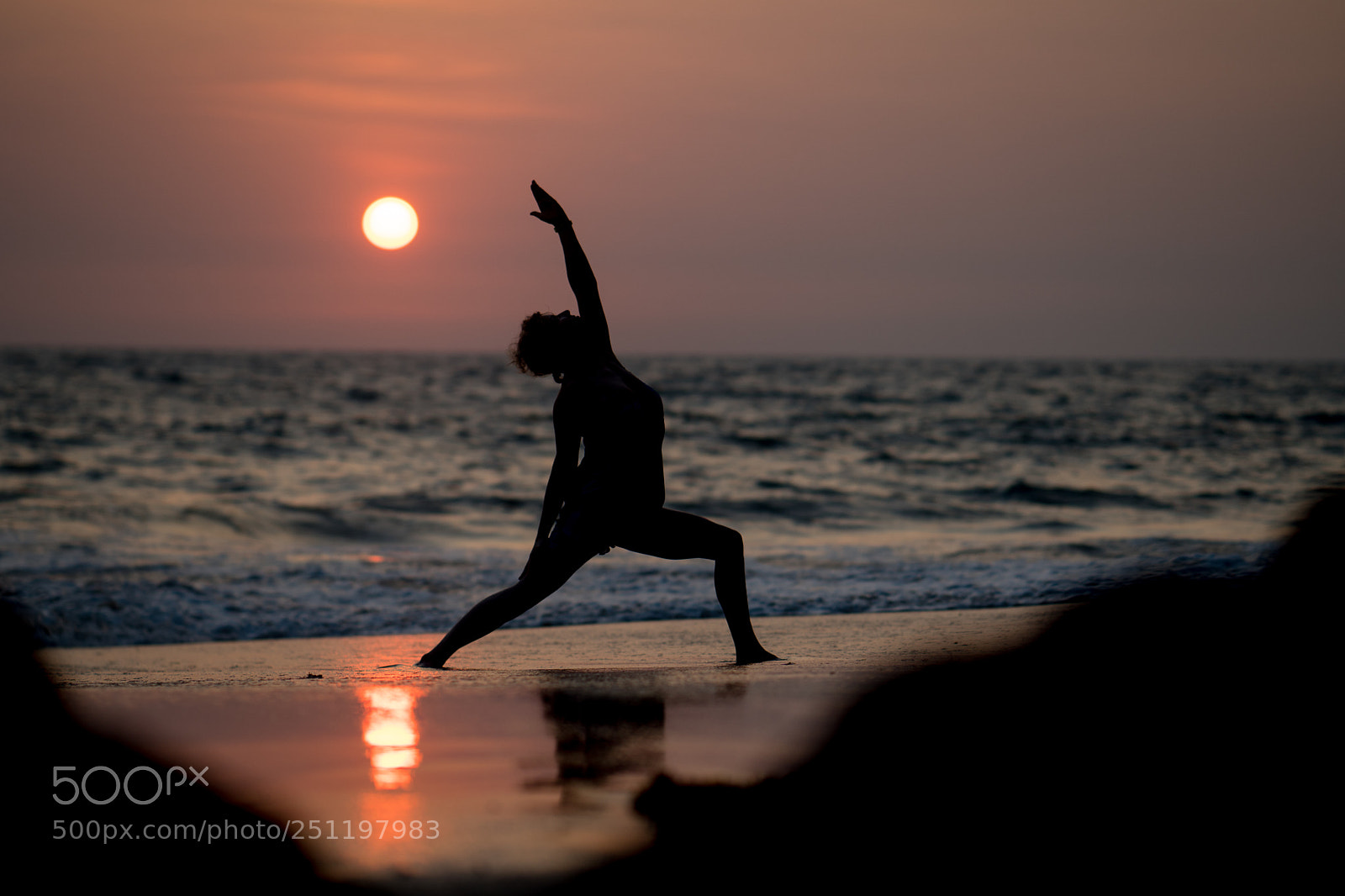 Sony a6500 sample photo. Yoga silhouette at ocean photography