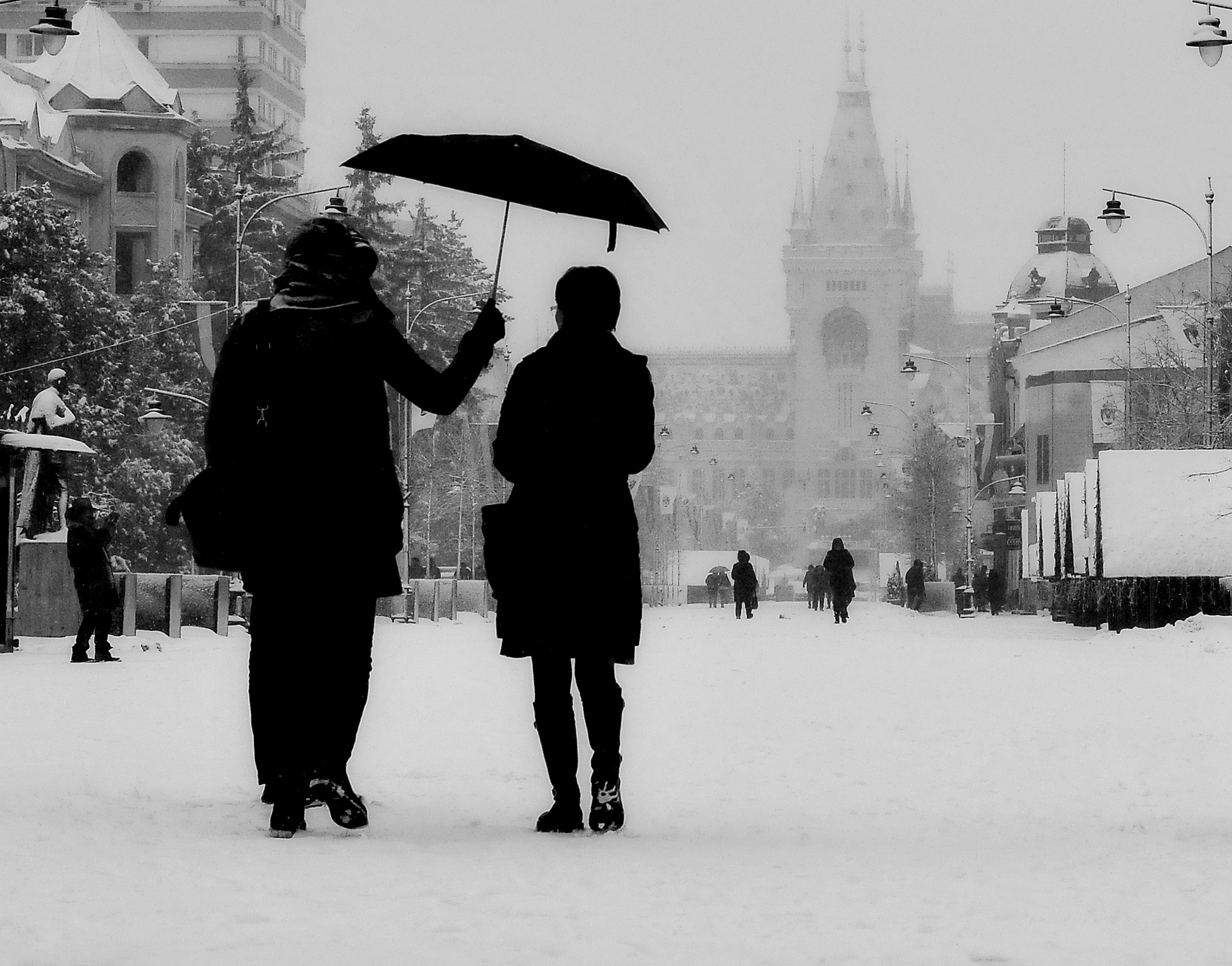 Nikon D300S sample photo. Snow and umbrella photography