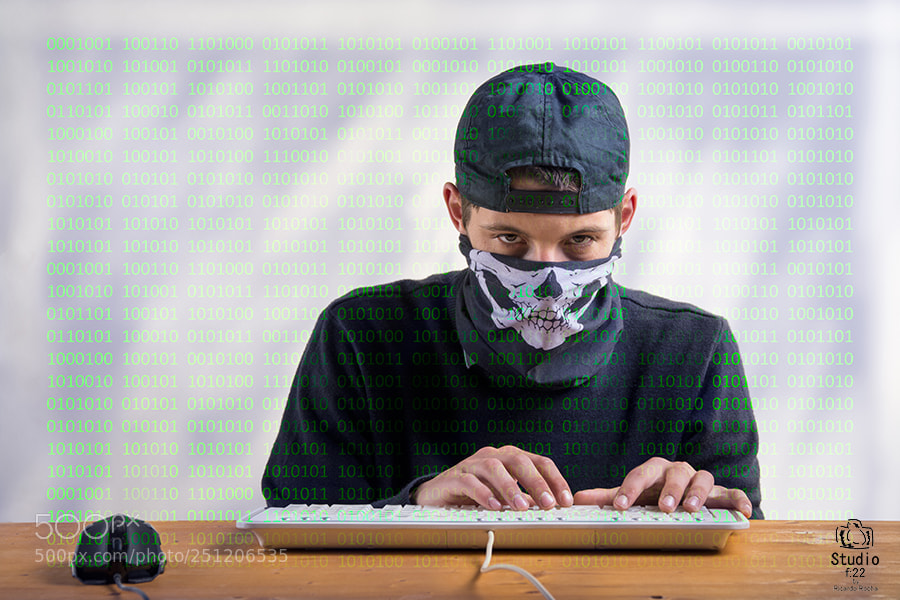 Nikon D7100 sample photo. Hacker using the computer photography