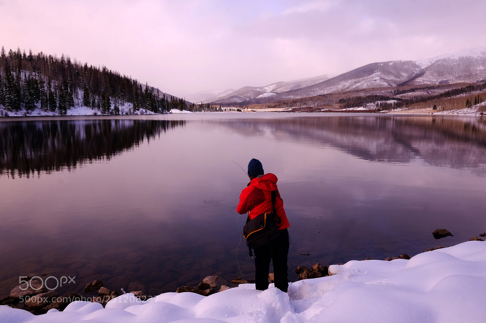 Fujifilm X-T1 sample photo. Flyfishing in winter photography