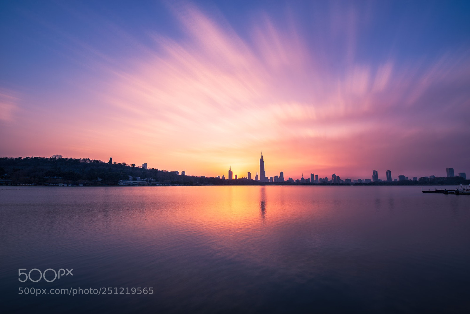 Nikon D800 sample photo. Xuanwu lake at sunset photography