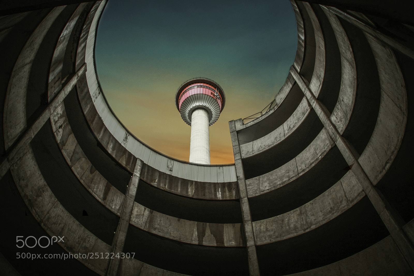 Canon EOS 5D Mark II sample photo. Sunset calgary tower photography