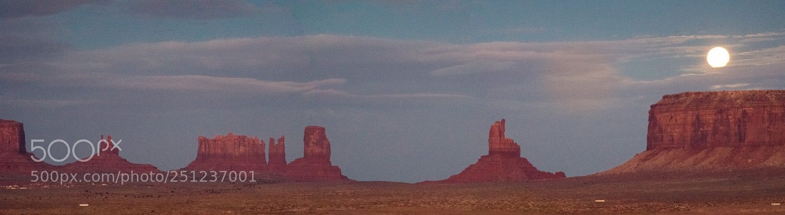 Nikon D5300 sample photo. Moonrise over monument valley photography