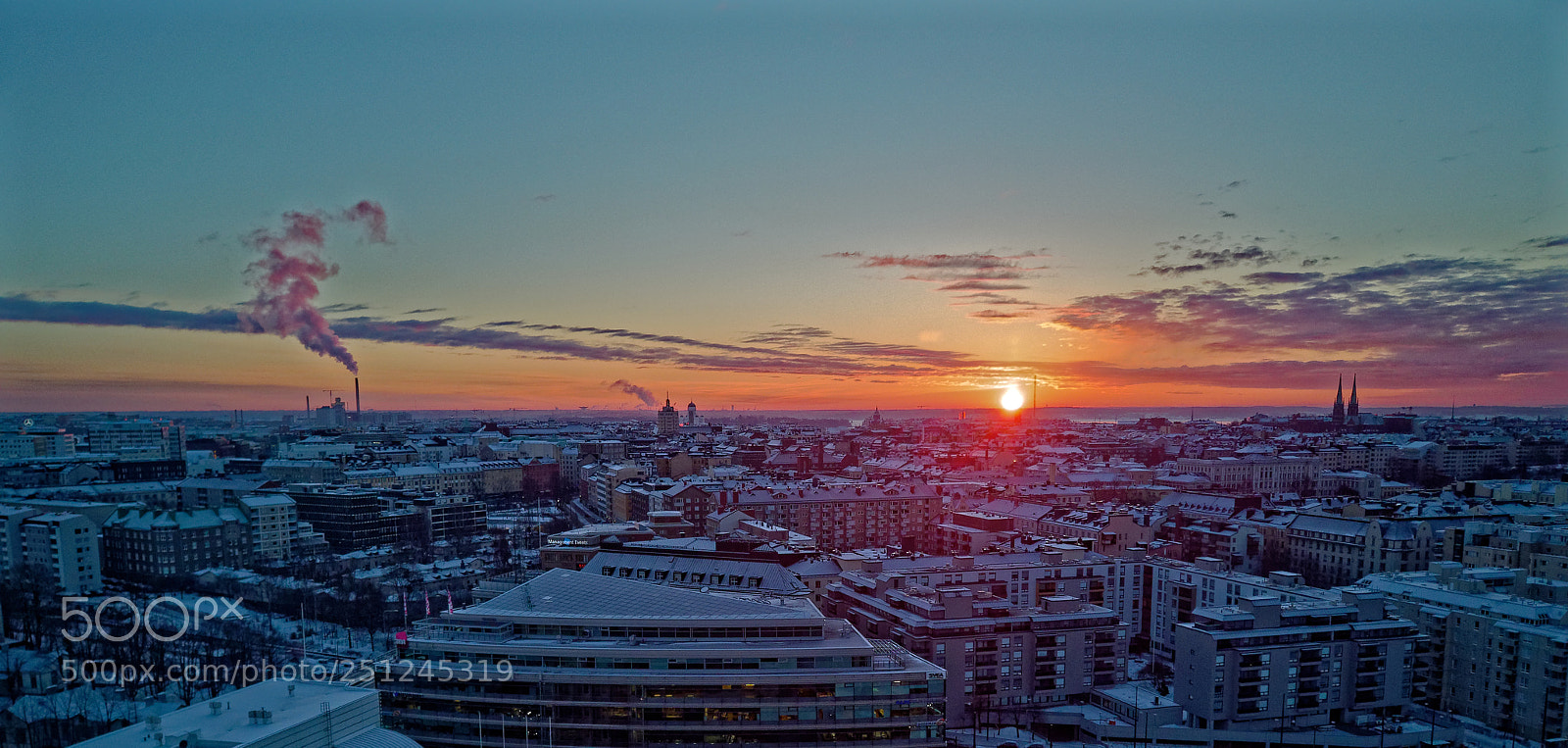 DJI FC220 sample photo. Helsinki sunrise photography