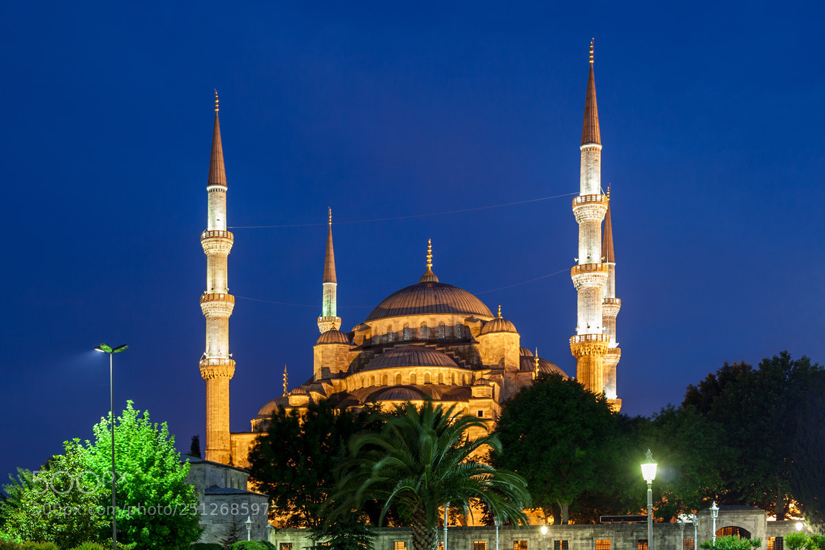 Canon EOS 5D Mark II sample photo. Blue mosque at night photography