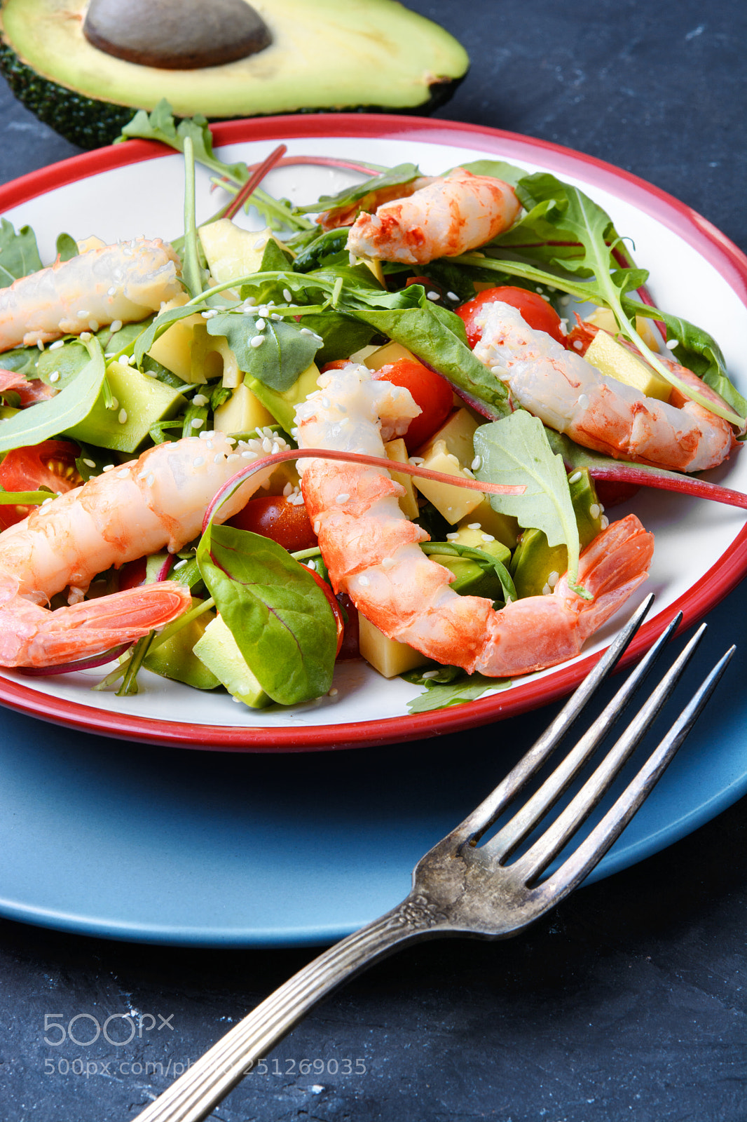 Nikon D7100 sample photo. Salad with shrimp,tomatoes and photography