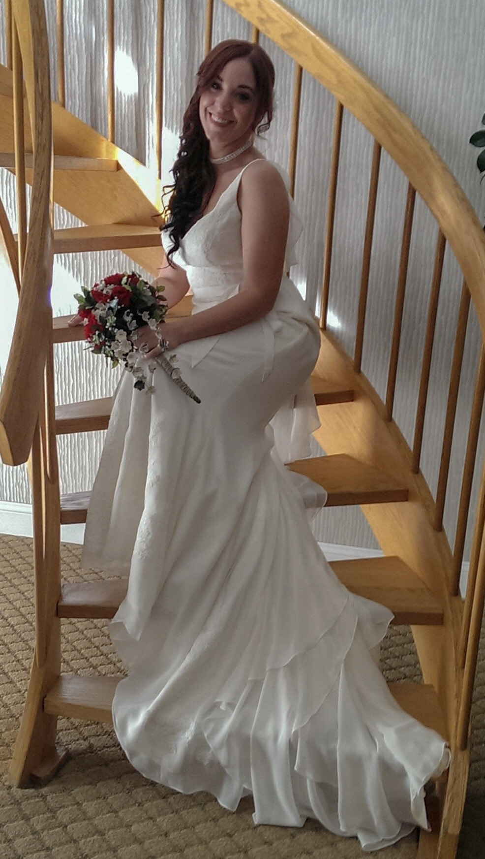 HTC ONE sample photo. Bride on steps photography