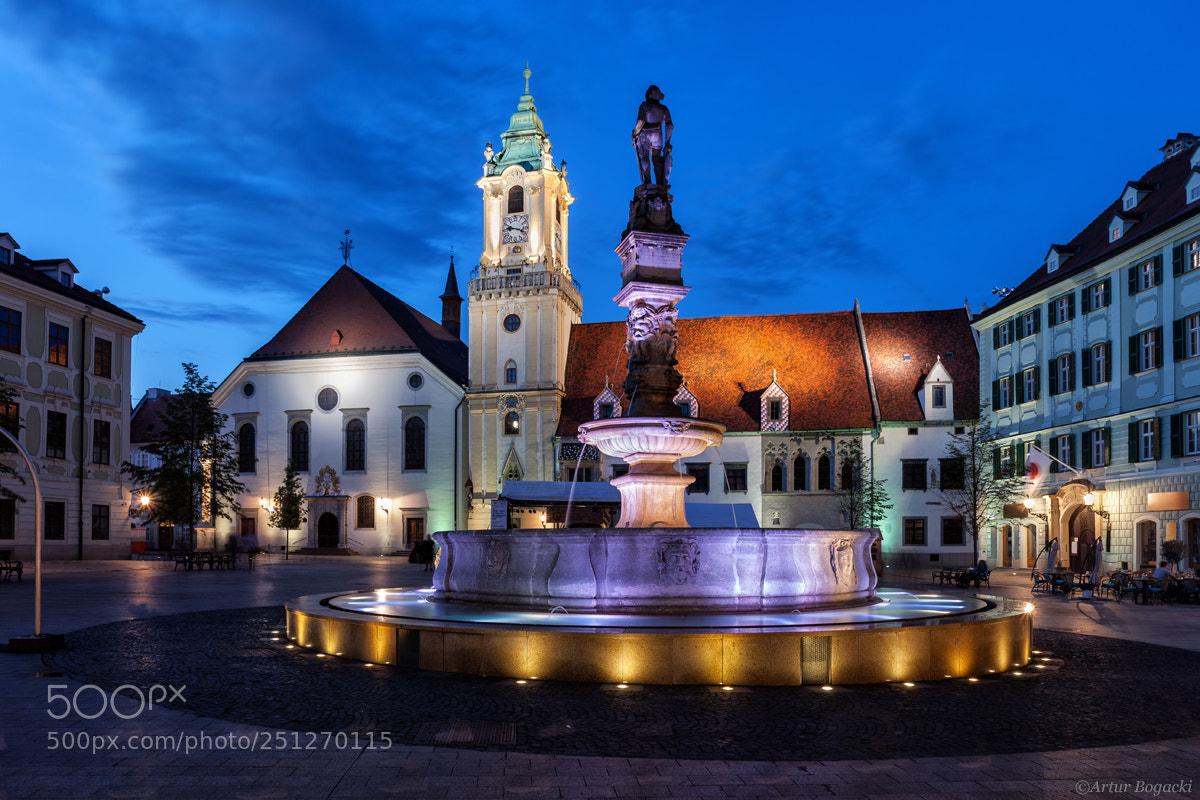 Canon EOS 5D Mark II sample photo. Bratislava old town square photography