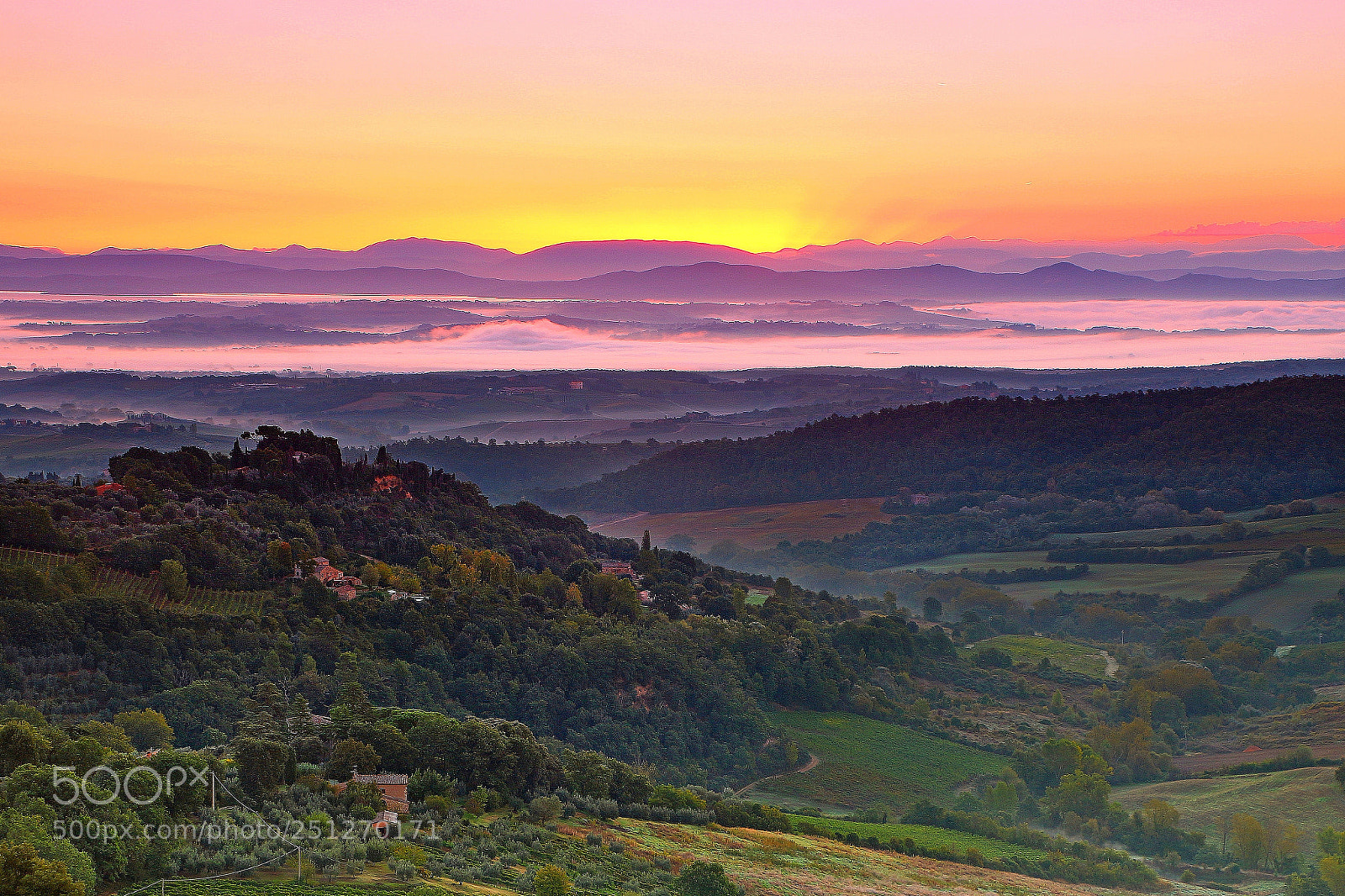 Canon EOS 100D (EOS Rebel SL1 / EOS Kiss X7) sample photo. Sunrise from montepuliciano, tuscany photography
