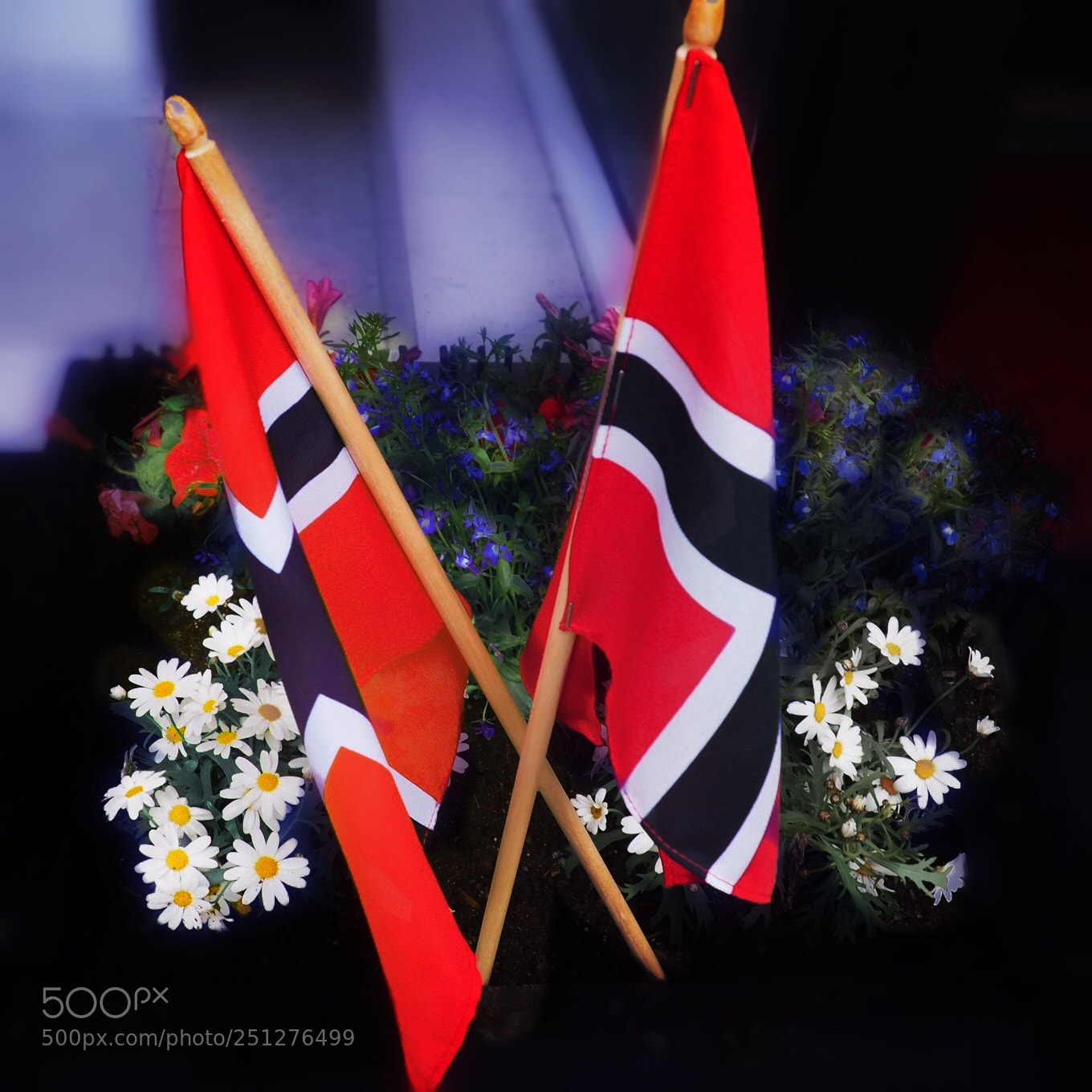 Olympus OM-D E-M10 II sample photo. Norway flags photography