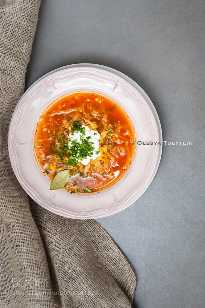 Nikon D3 sample photo. Russian cabbage soup in photography