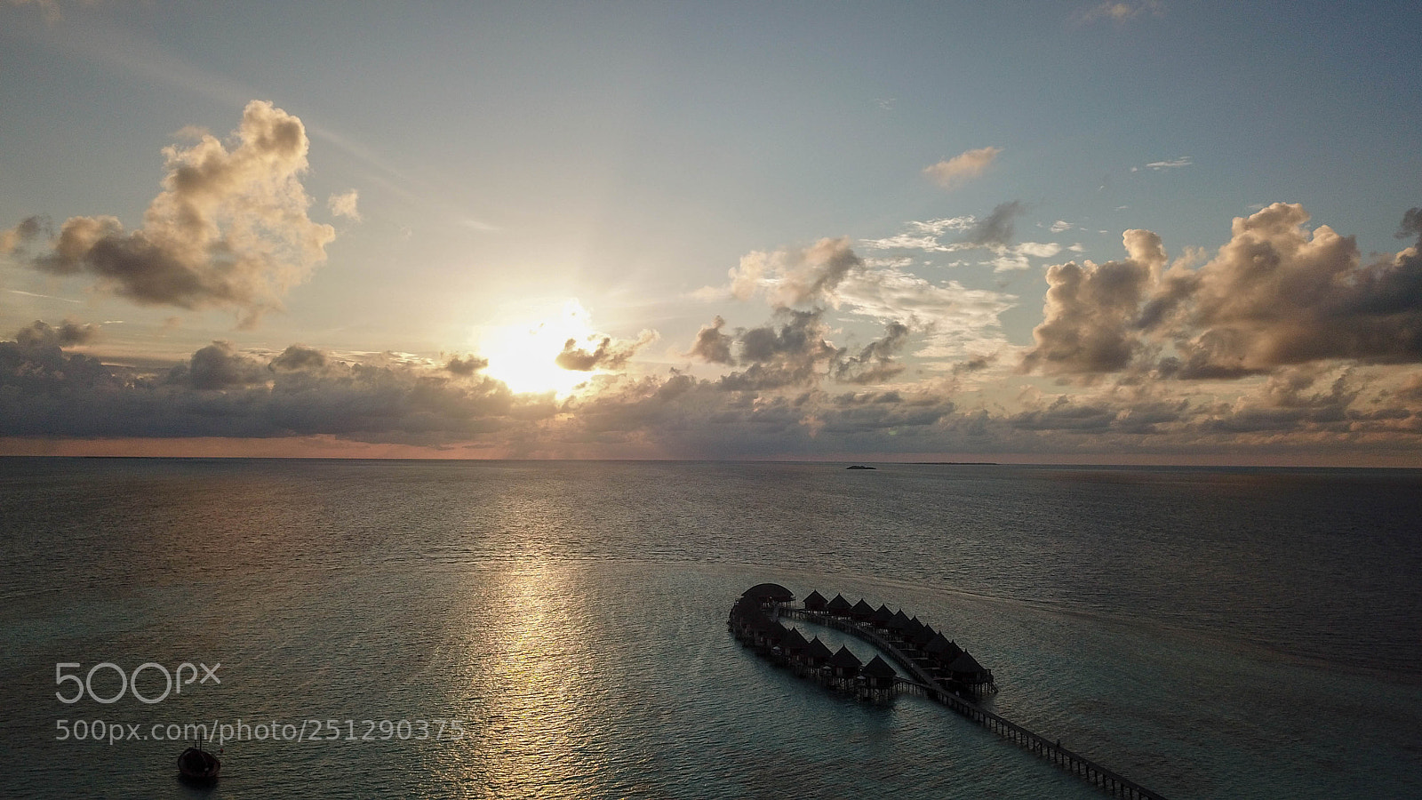 DJI FC220 sample photo. Sunset in maldives photography