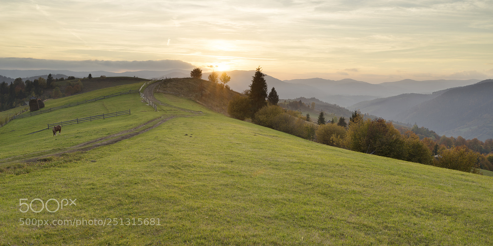 Sony a7R sample photo. Sunset sky over meadows photography