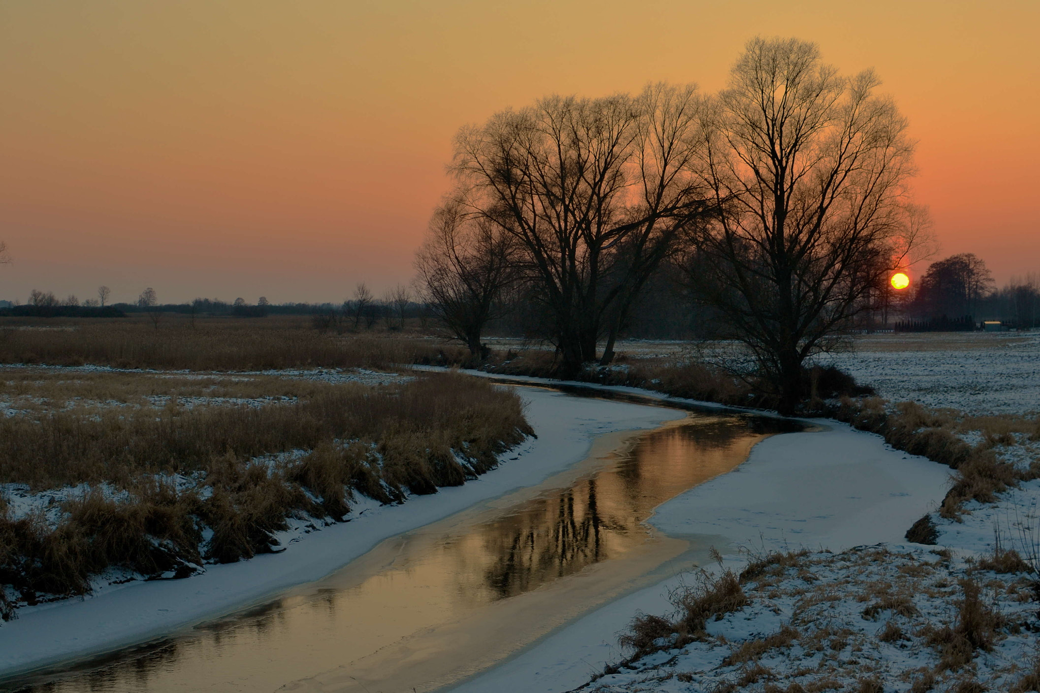Nikon D3100 + Nikon AF-S DX Nikkor 35mm F1.8G sample photo. Winter river photography