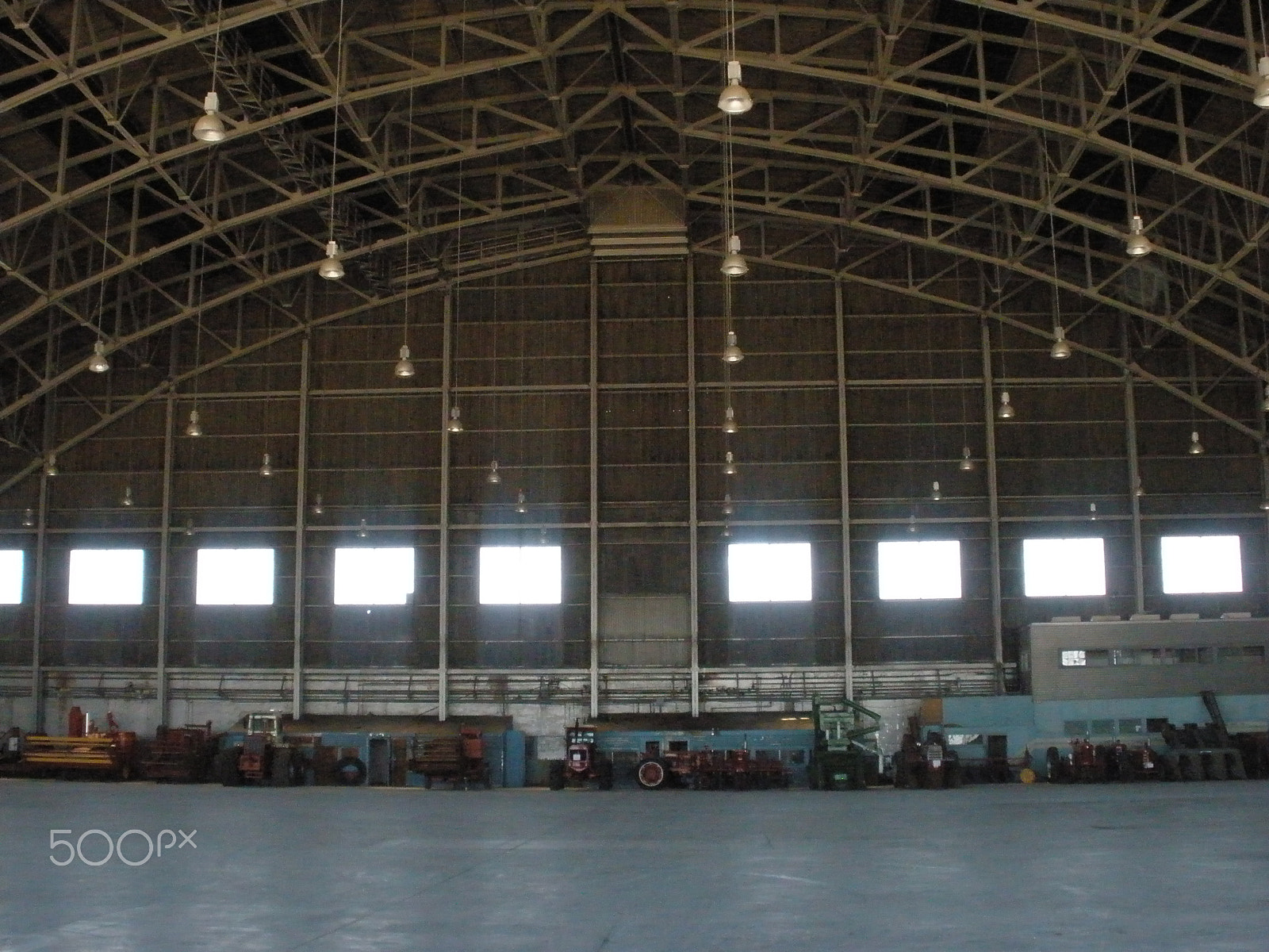 Olympus FE340,X855,C560 sample photo. Military hangar photography