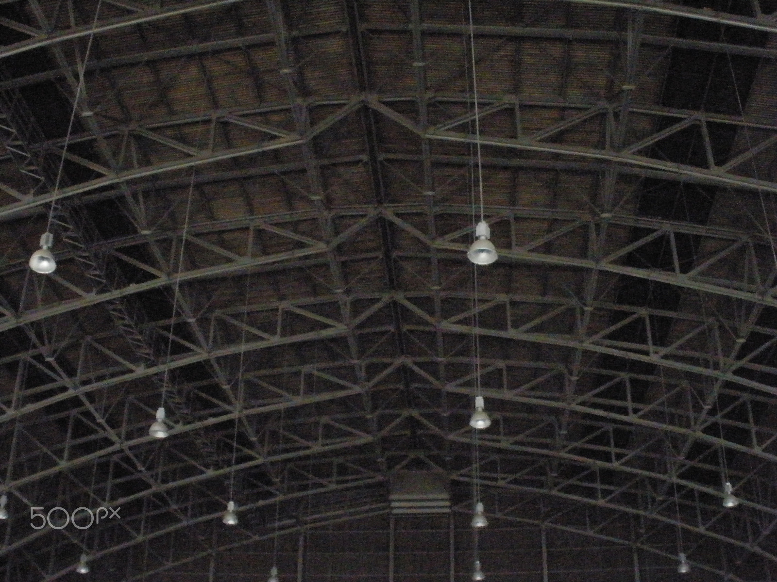 Olympus FE340,X855,C560 sample photo. Hangar ceiling photography